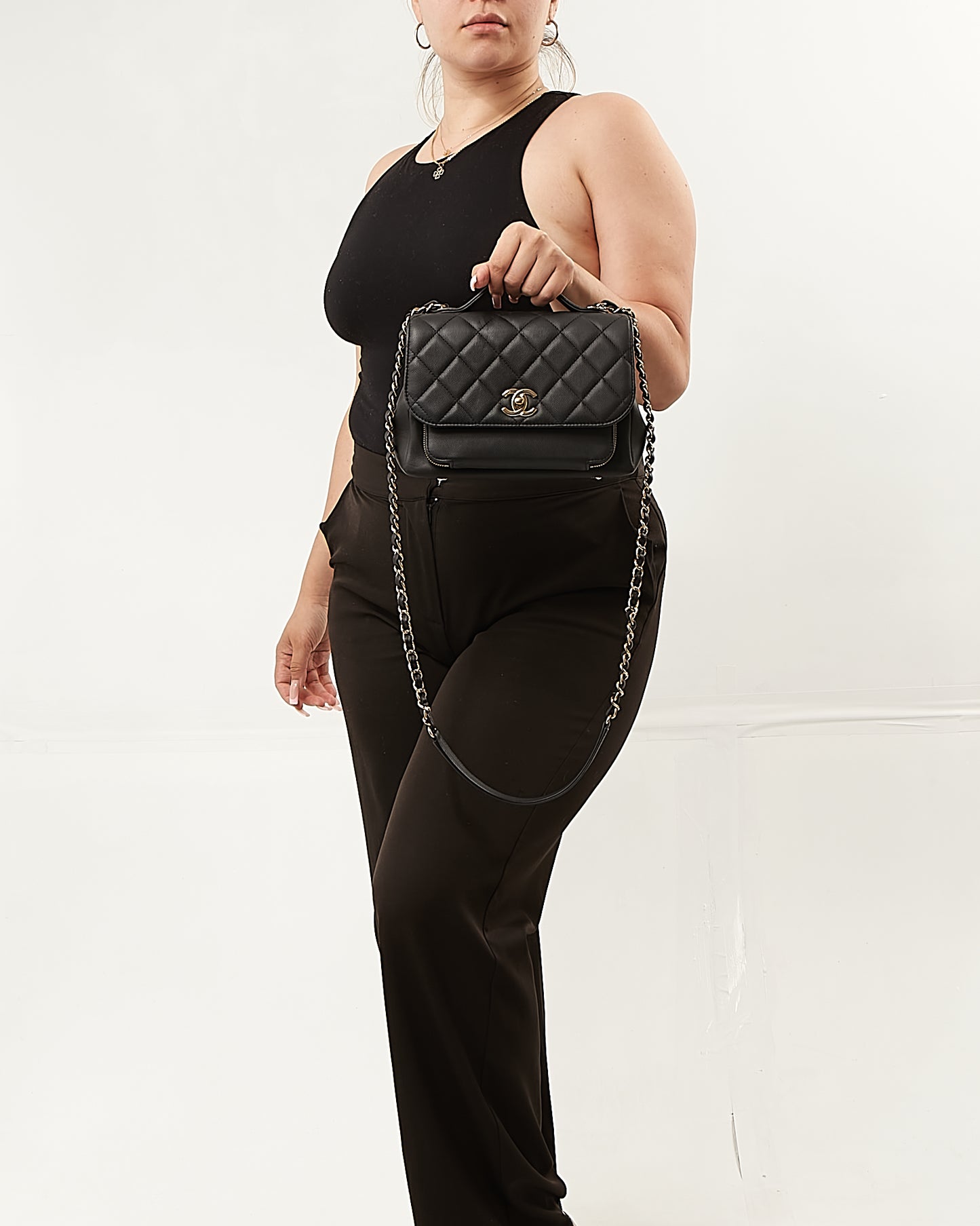 Sac à rabat Chanel Black Caviar Medium Business Affinity