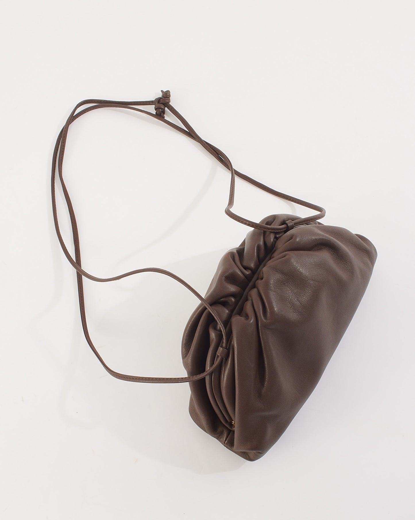 Bottega Veneta Brown "Fondant" Leather Mini Pouch with Adjustable Strap