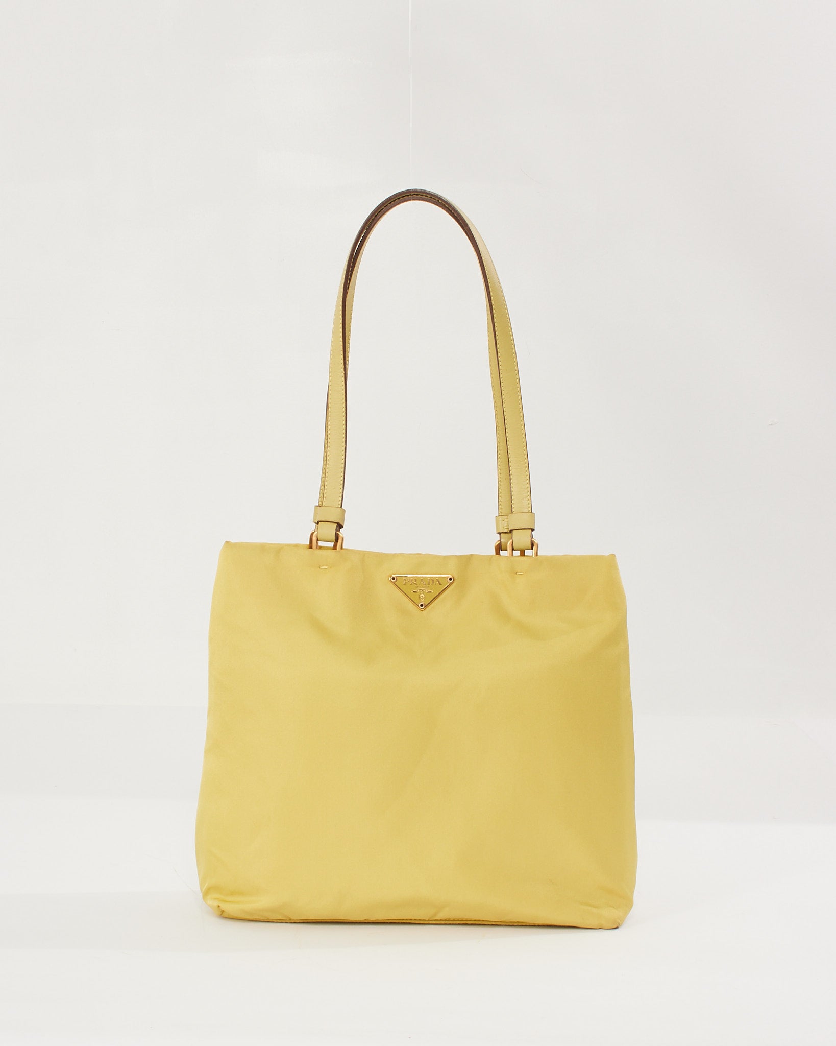 Explore a Prada Yellow/Line Nylon Tessuto Tote Bag Authenticated