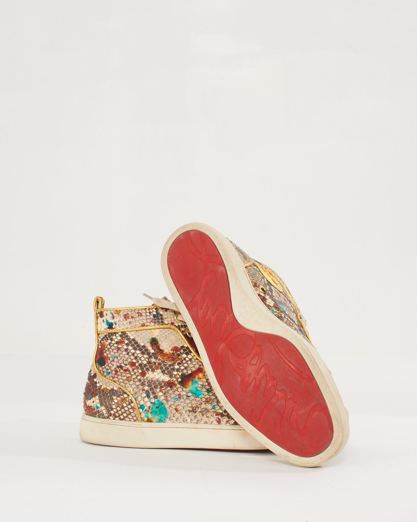 Christian Louboutin Multicolour Snakeskin High Top Sneakers - 40