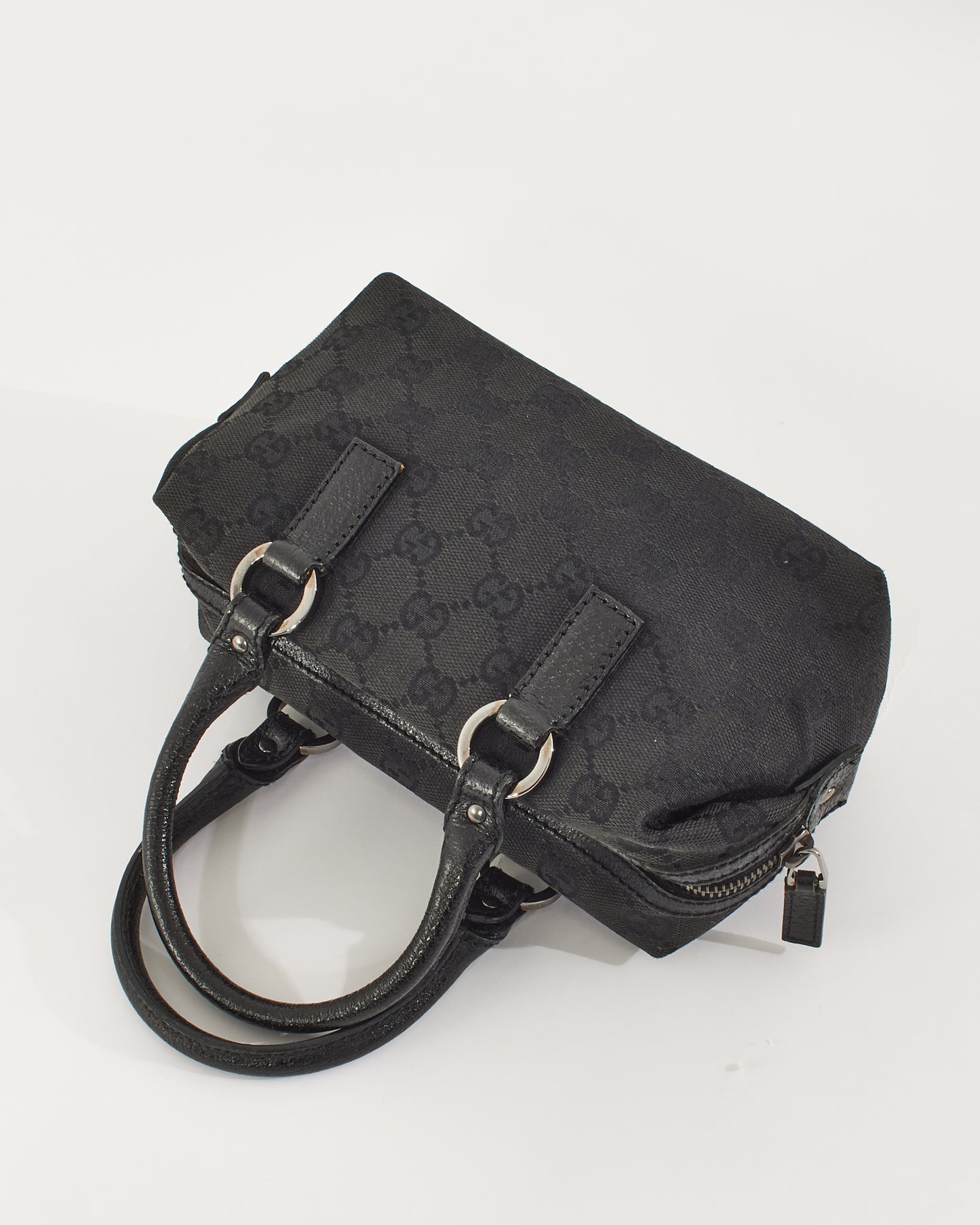 Gucci Black GG Canvas Mini Boston Bag