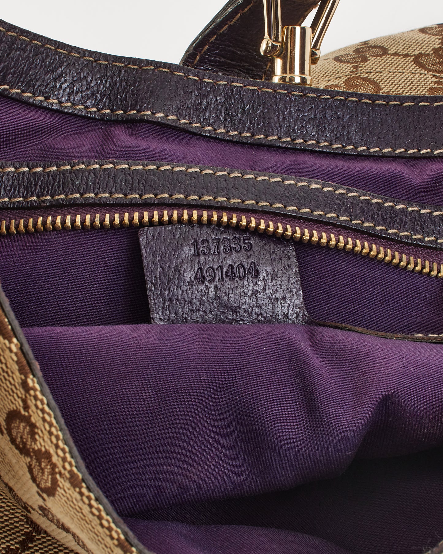 Sac à bandoulière Jackie Hobo en toile monogramme GG en cuir violet Gucci