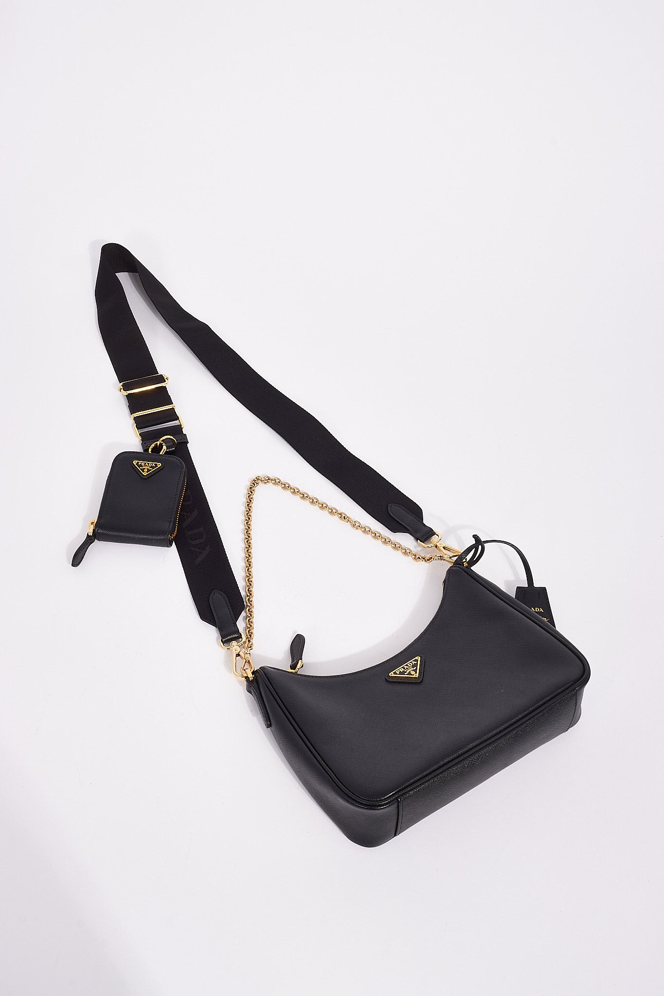 Prada Black Saffiano Leather Re-Edition 2005 Saffiano Bag