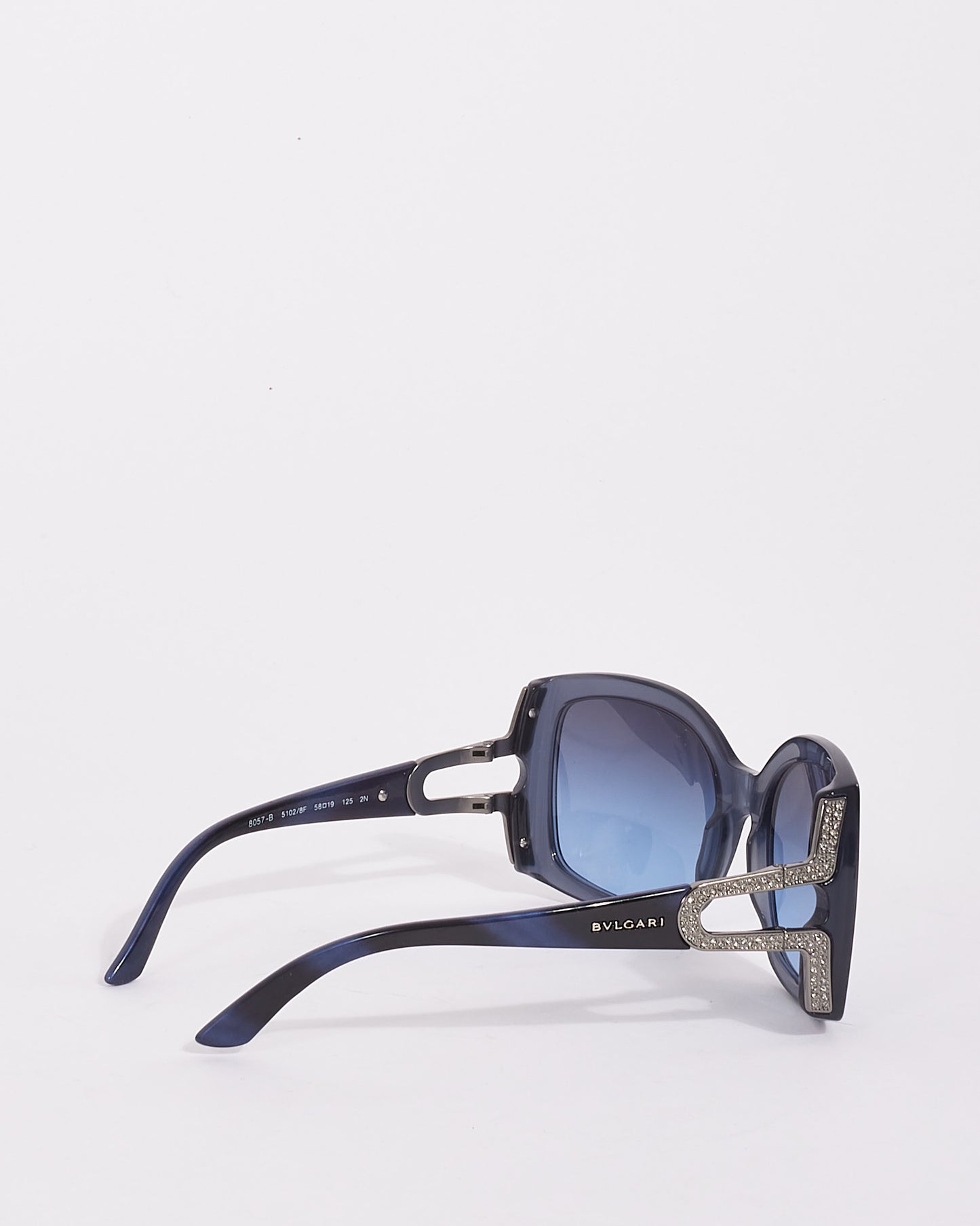 Bvlgari Blue Crystal Detail Oversize Square 8057-B Sunglasses