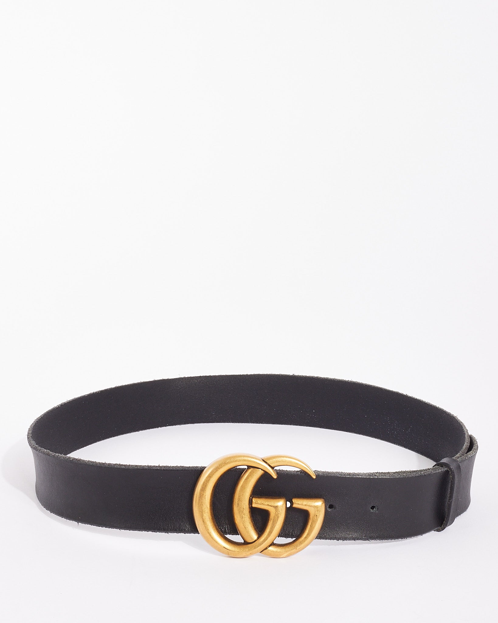 Explore a Gucci Black Leather GG Marmont Belt - 90/36  display picture 3