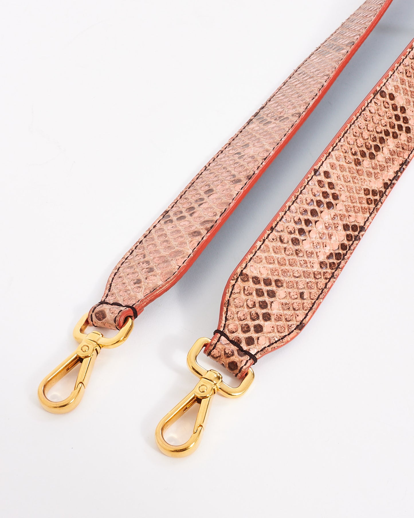 Fendi Pink/Green Snakeskin Bag Strap