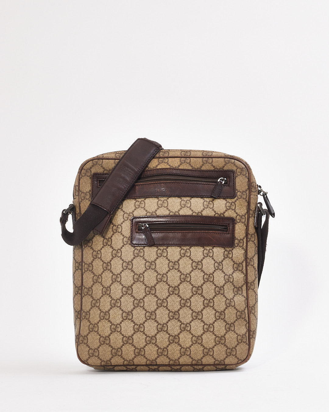 Explore a Gucci GG Print Coated Canvas Messenger Bag