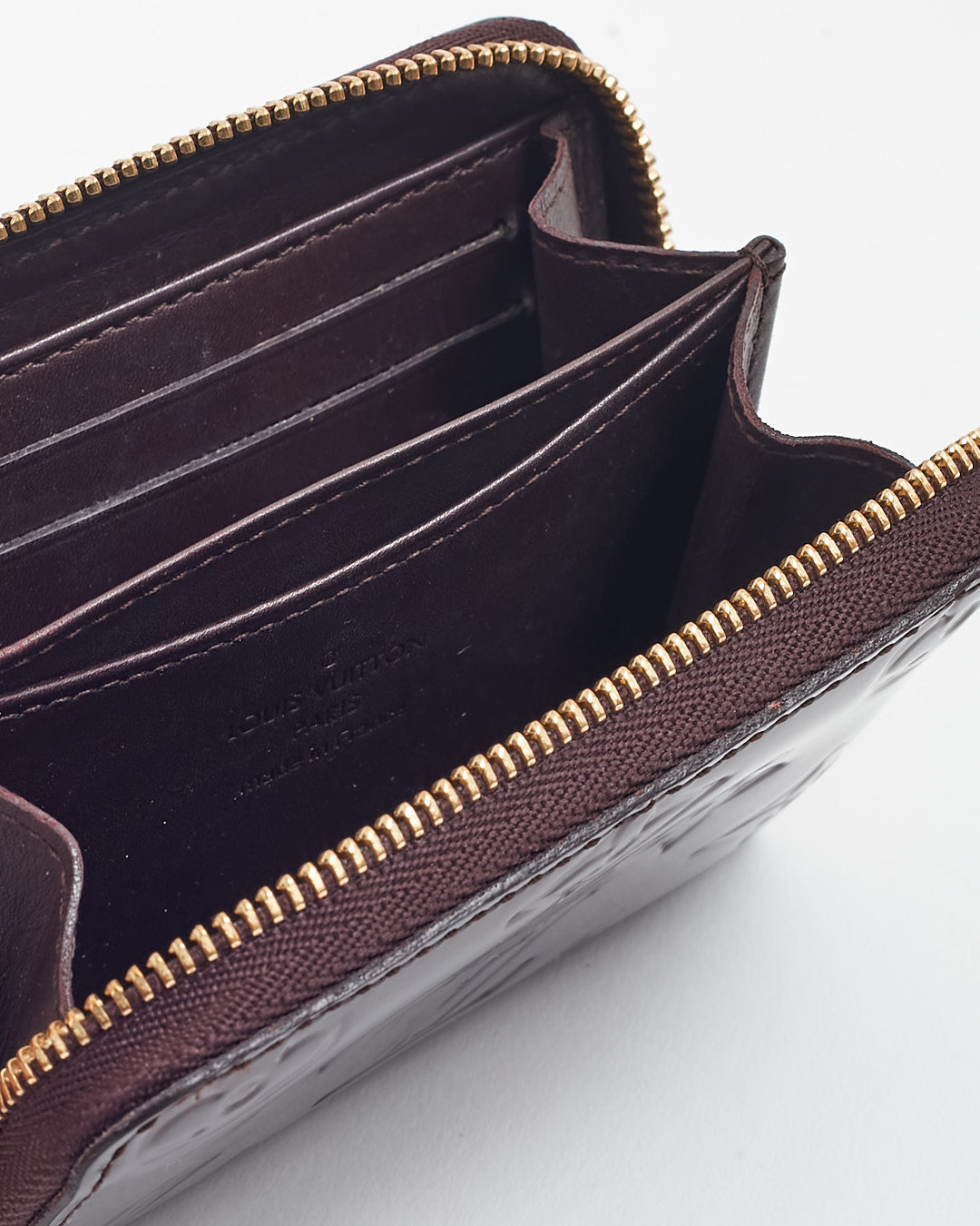 Louis Vuitton Amarante Vernis Monogram Patent Compact Zippy Wallet