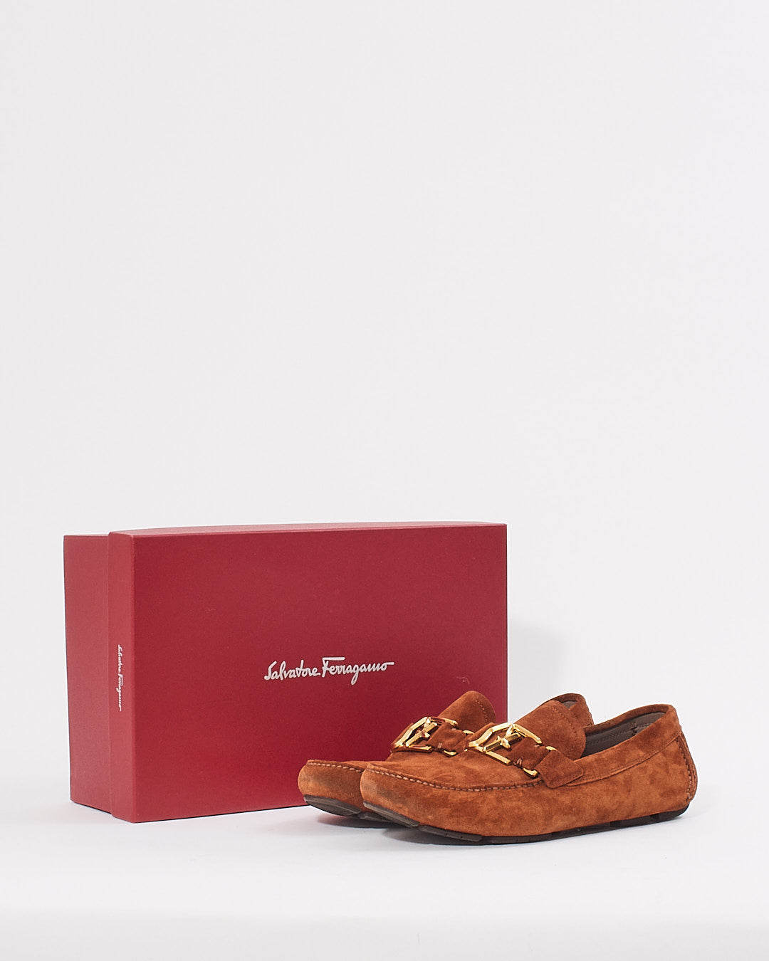 Ferragamo Brown Suede Men's Loafers - 8.5