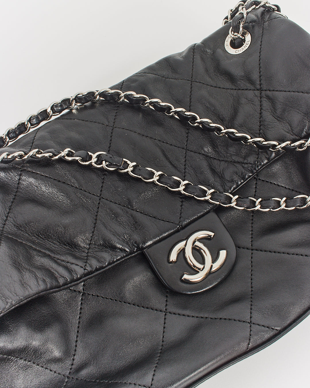 Chanel Black Lambskin Ultimate Stitch Structured Shoulder Bag