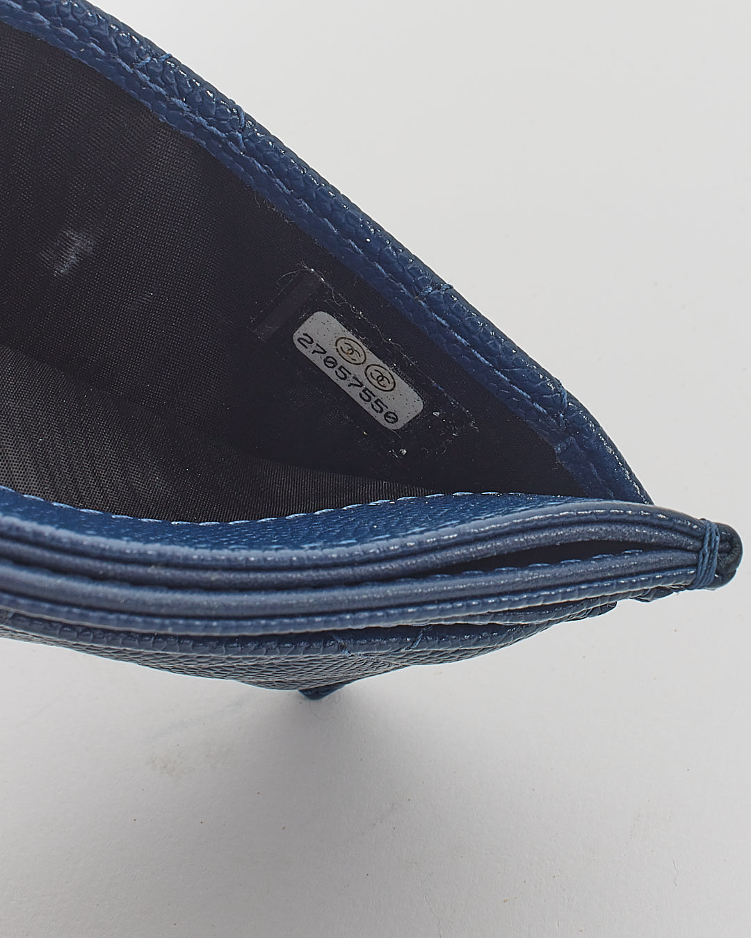 Chanel Navy Blue Caviar Leather Card Holder