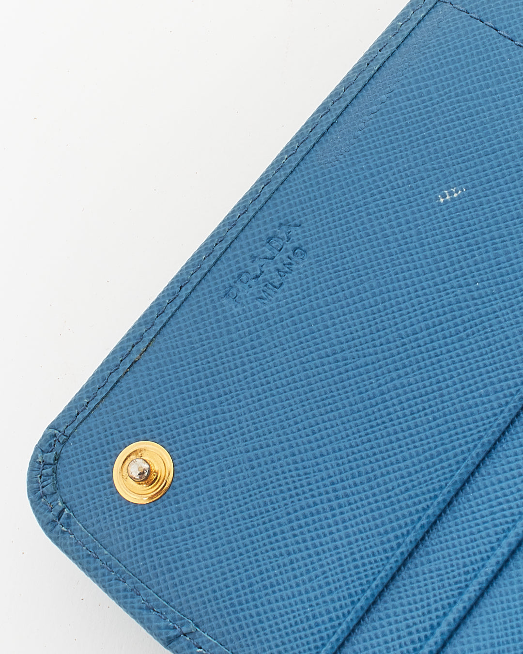 Prada Teal Saffiano Leather Long Flap Wallet