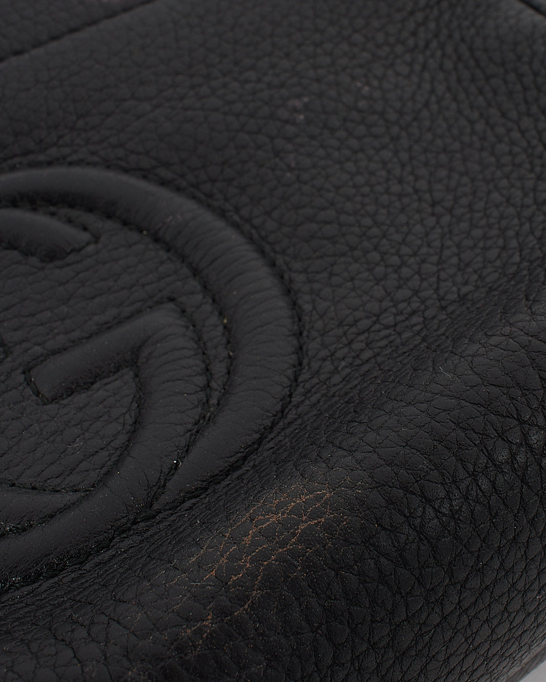 Gucci Black Pebbled Leather Soho Cosmetic Pouch