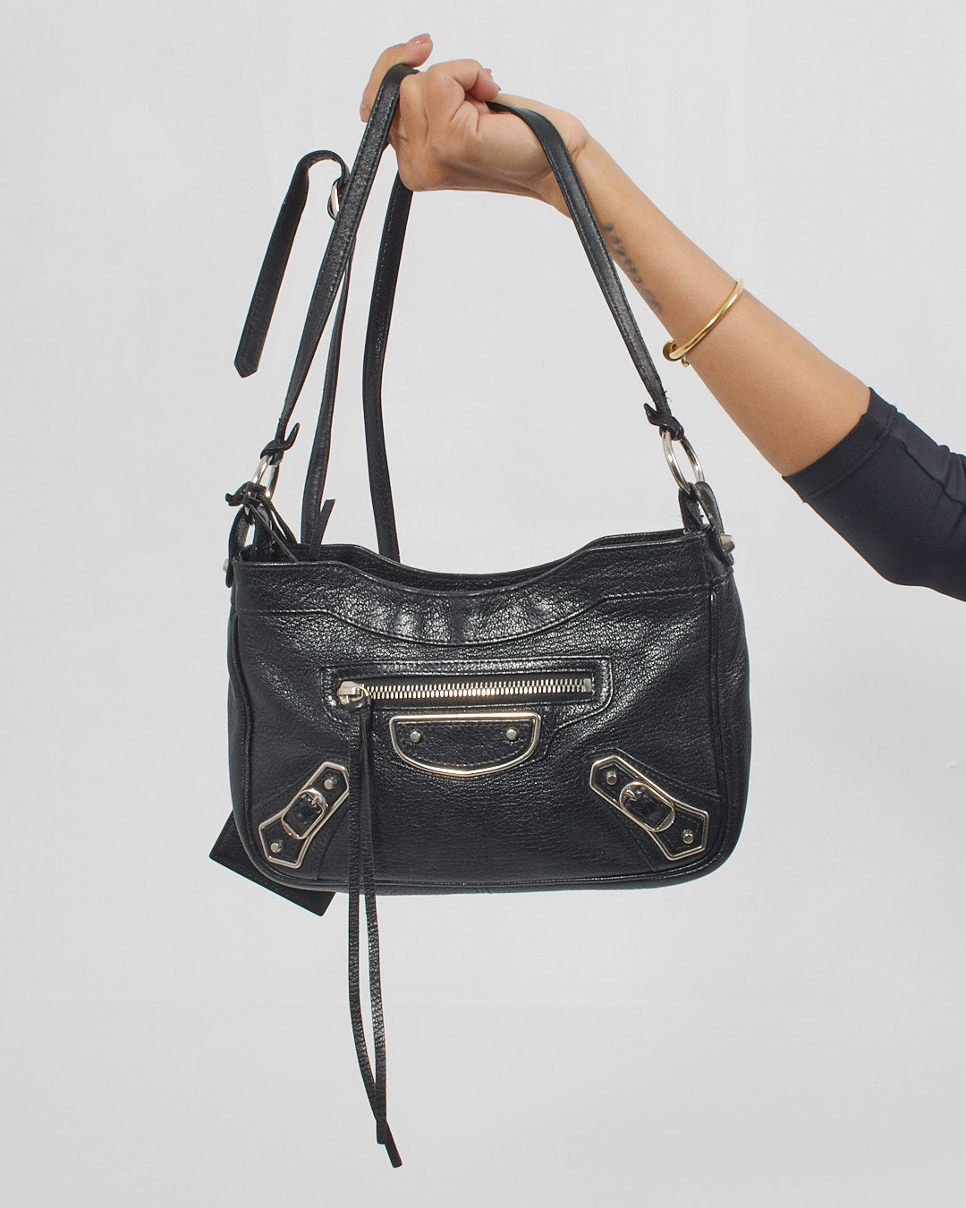 Balenciaga Black Metallic Edge Hip Crossbody Bag