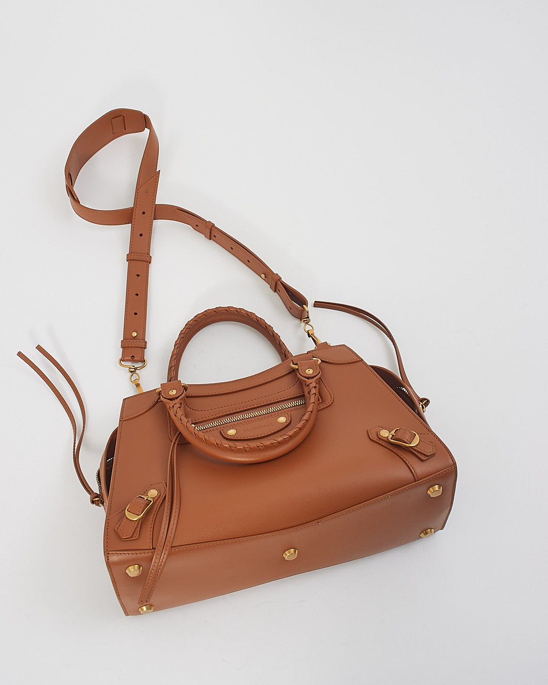 Balenciaga Sac à main néo classique en cuir beige camel