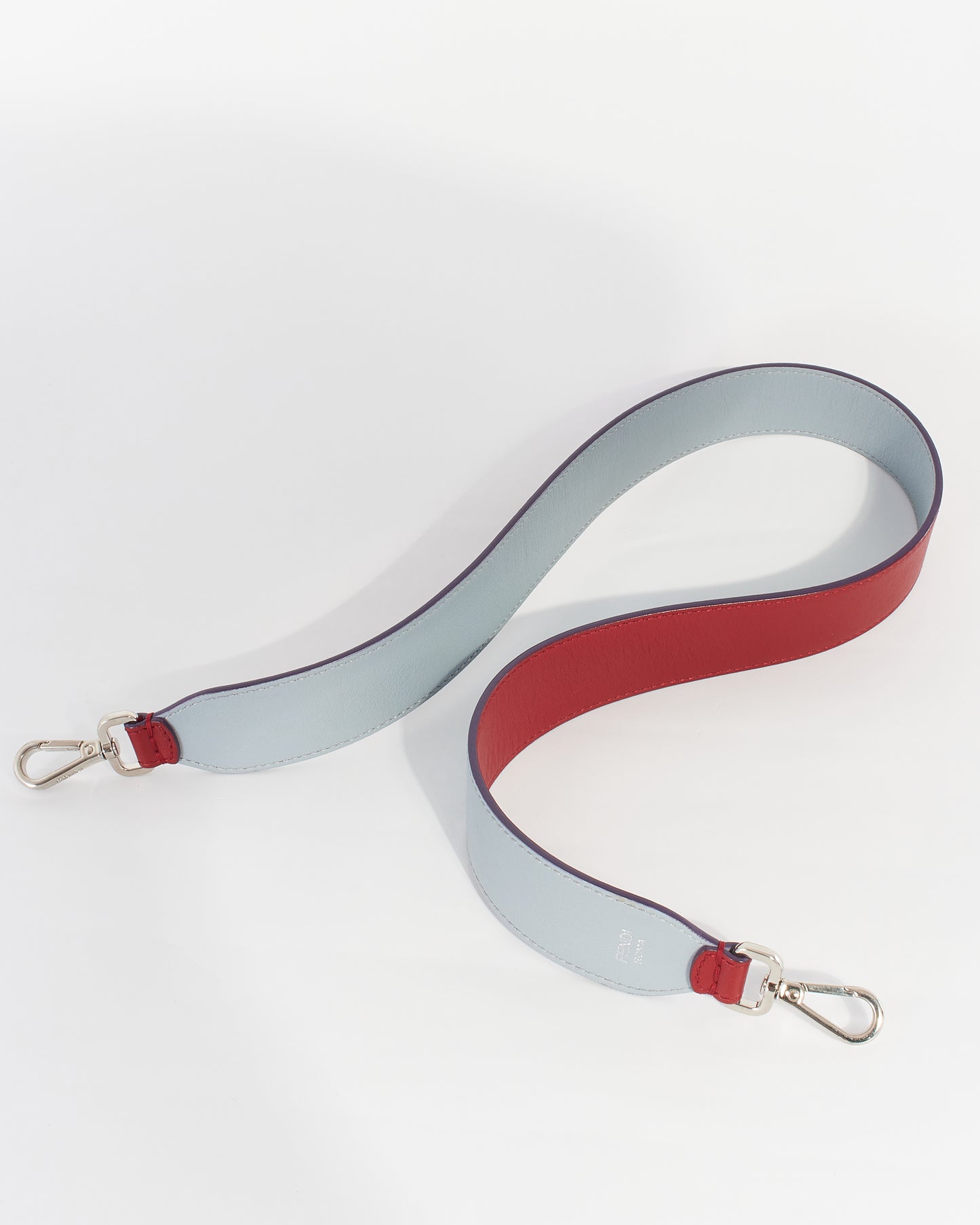 Fendi Blue/Red Two Tone Leather Bag Strap
