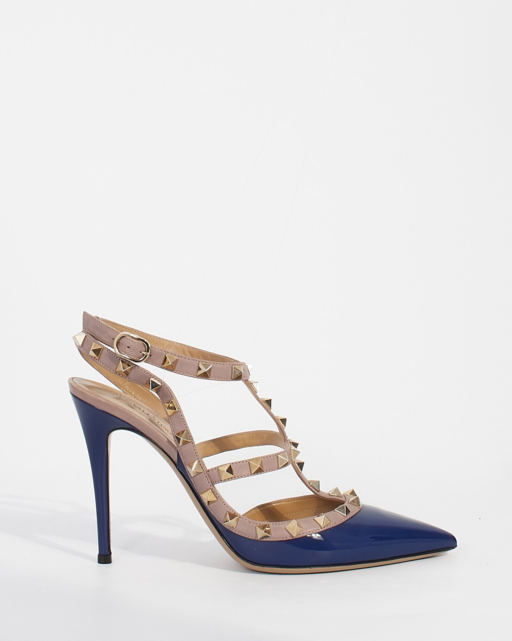 Explore a Valentino Blue Patent Leather Rockstud Pumps 39