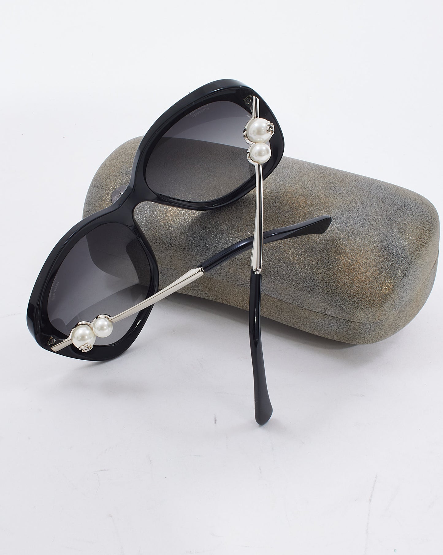 Chanel Black 5339-H Pearl Butterfly Sunglasses