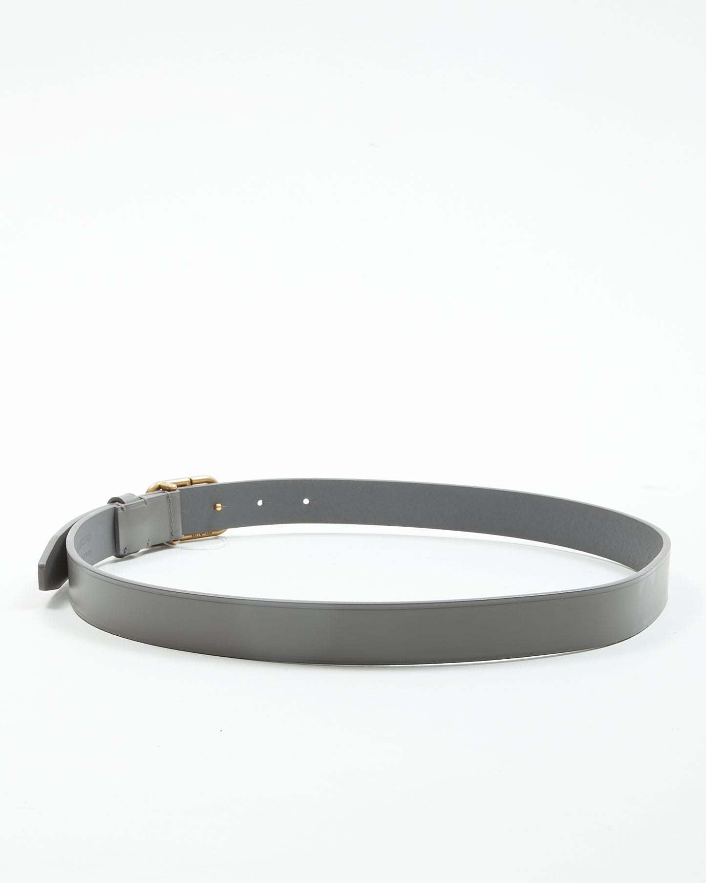 Balenciaga Grey Leather Logo Thin Belt - 85