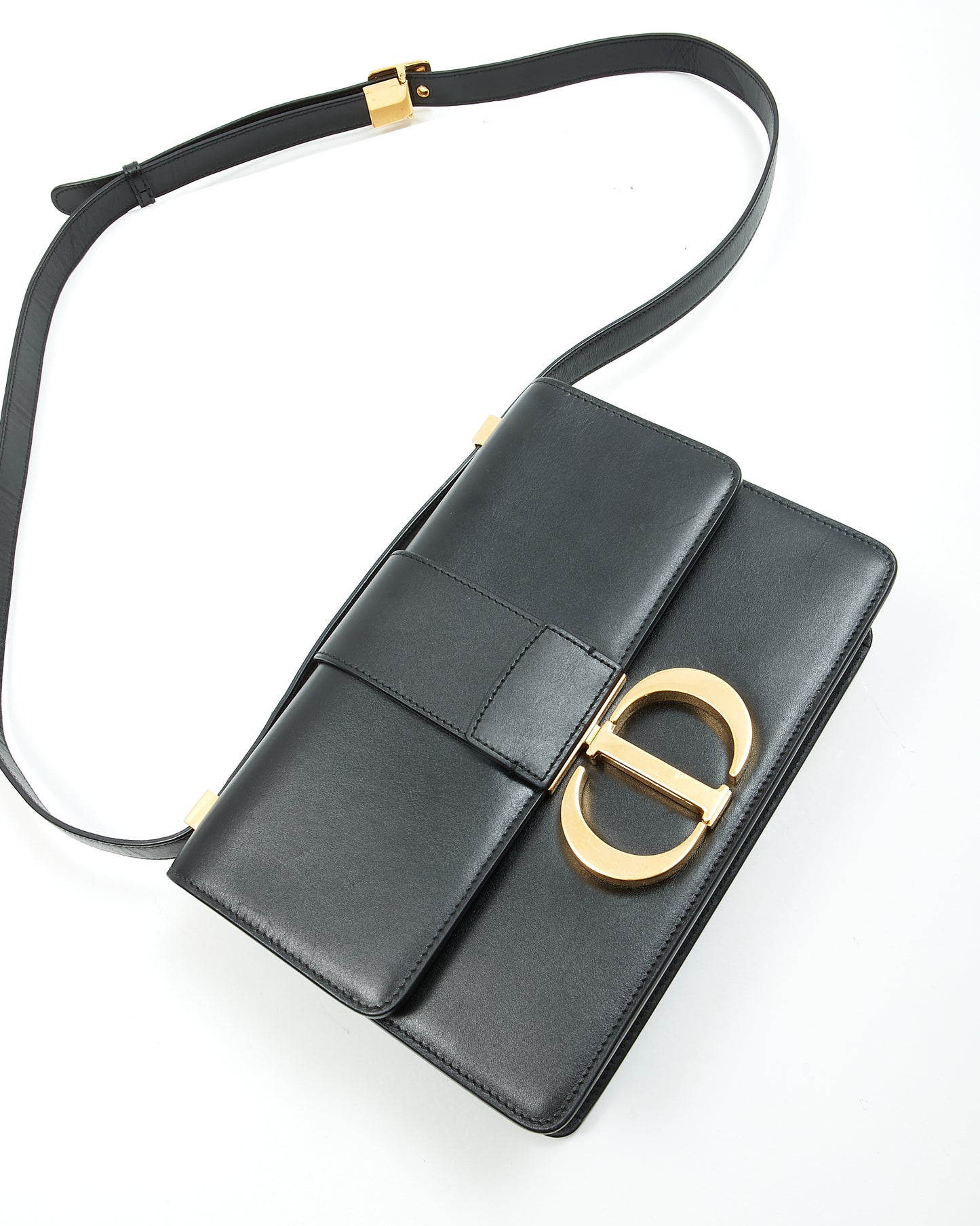 Dior Black Box Leather Montaigne 30 Shoulder Bag