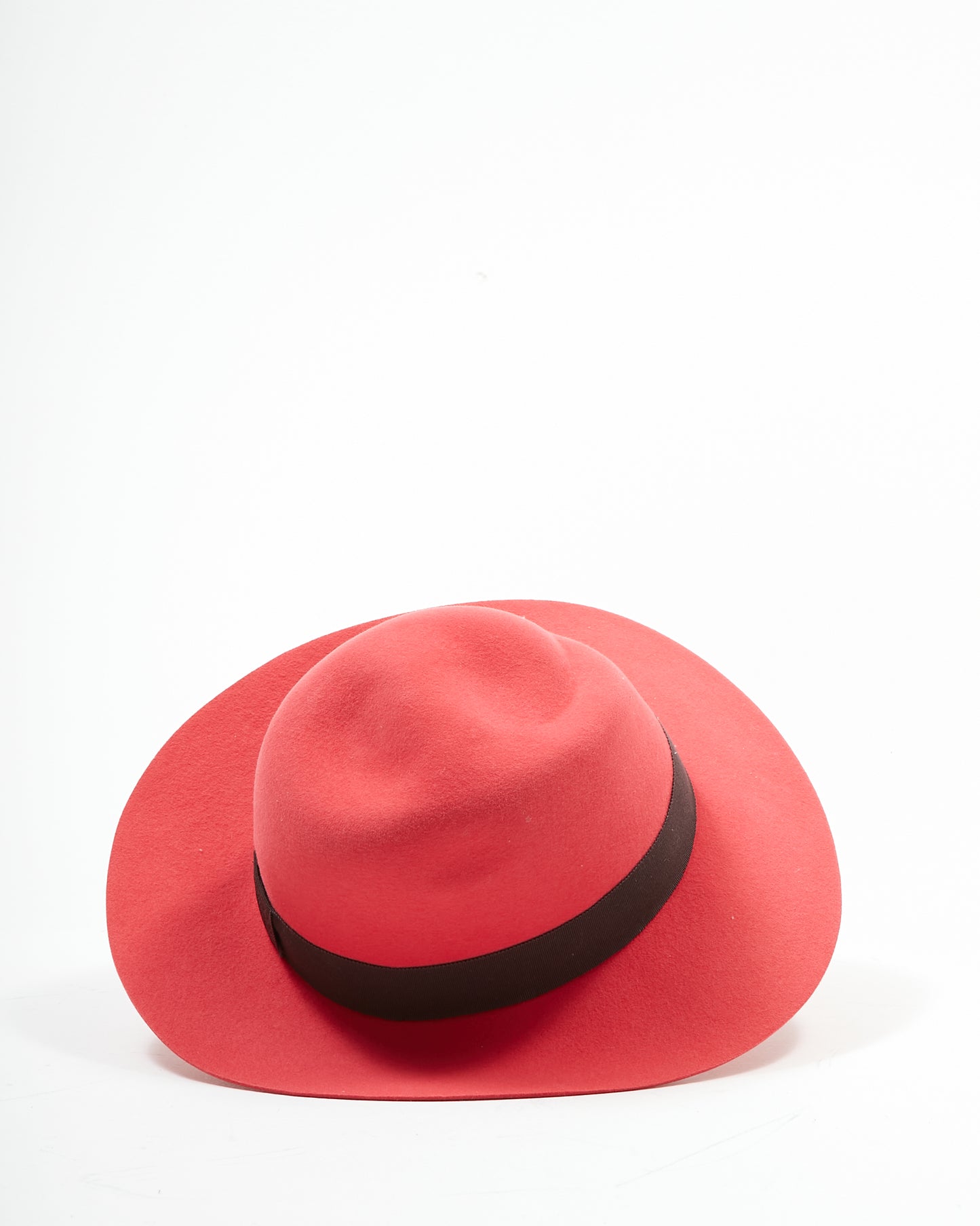 Maison Michel Red Felt Virginie Fedora Hat - L