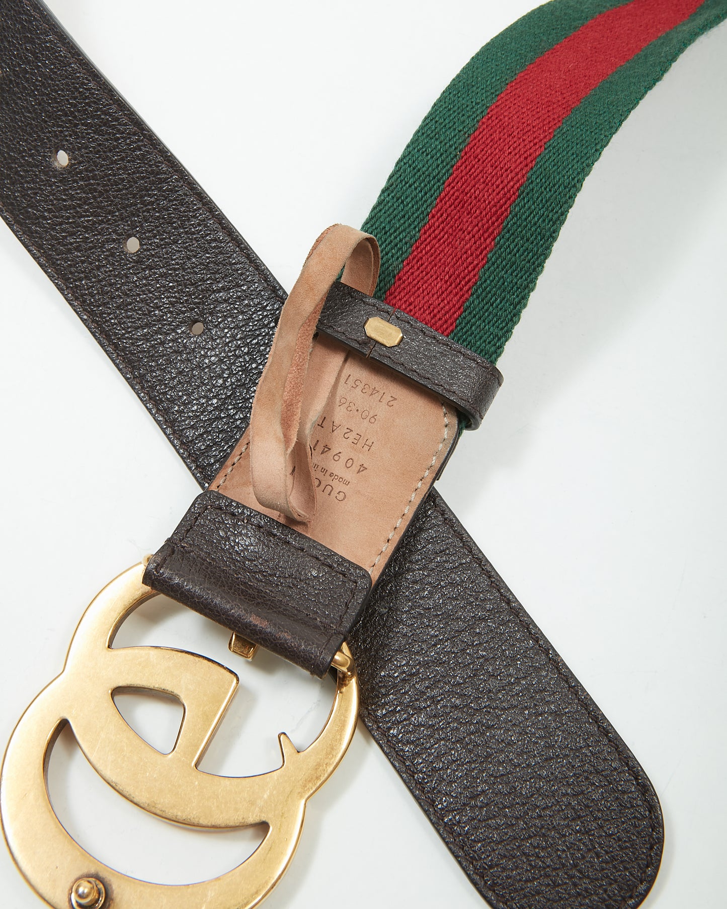 Ceinture en tissu Web Gucci GG Gold Marmont - 36/90