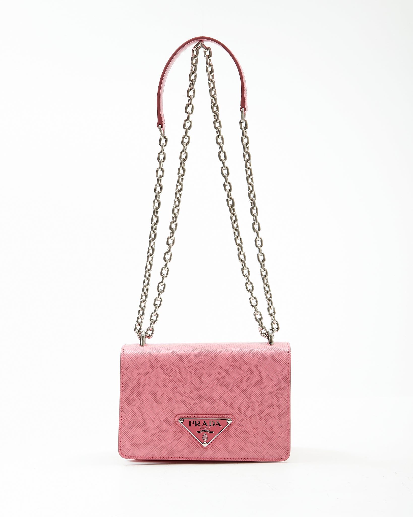 Pink Prada Mini Leather Pouch Saffiano Leather Bag Prada Milano