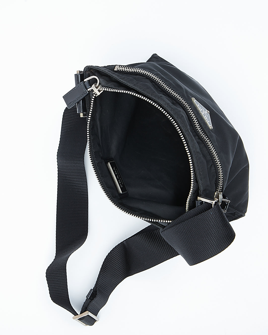 Prada Black Tessuto Nylon Flat Crossbody Bag