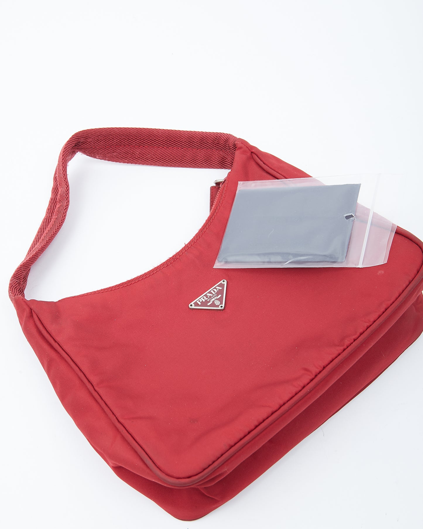 Prada Red Wine Nylon Tessuto Shoulder Bag