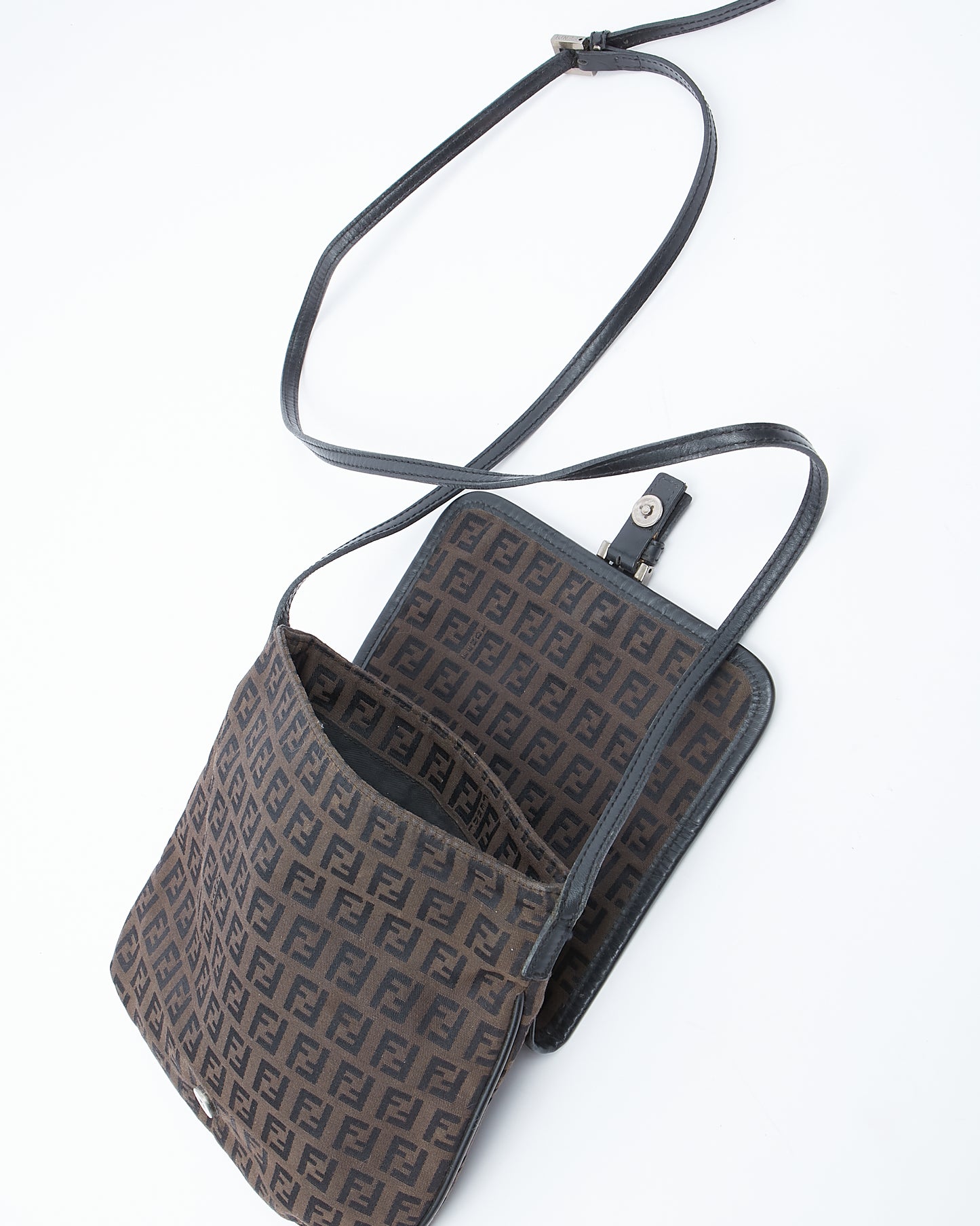 Fendi Sac à bandoulière en toile de courgette marron