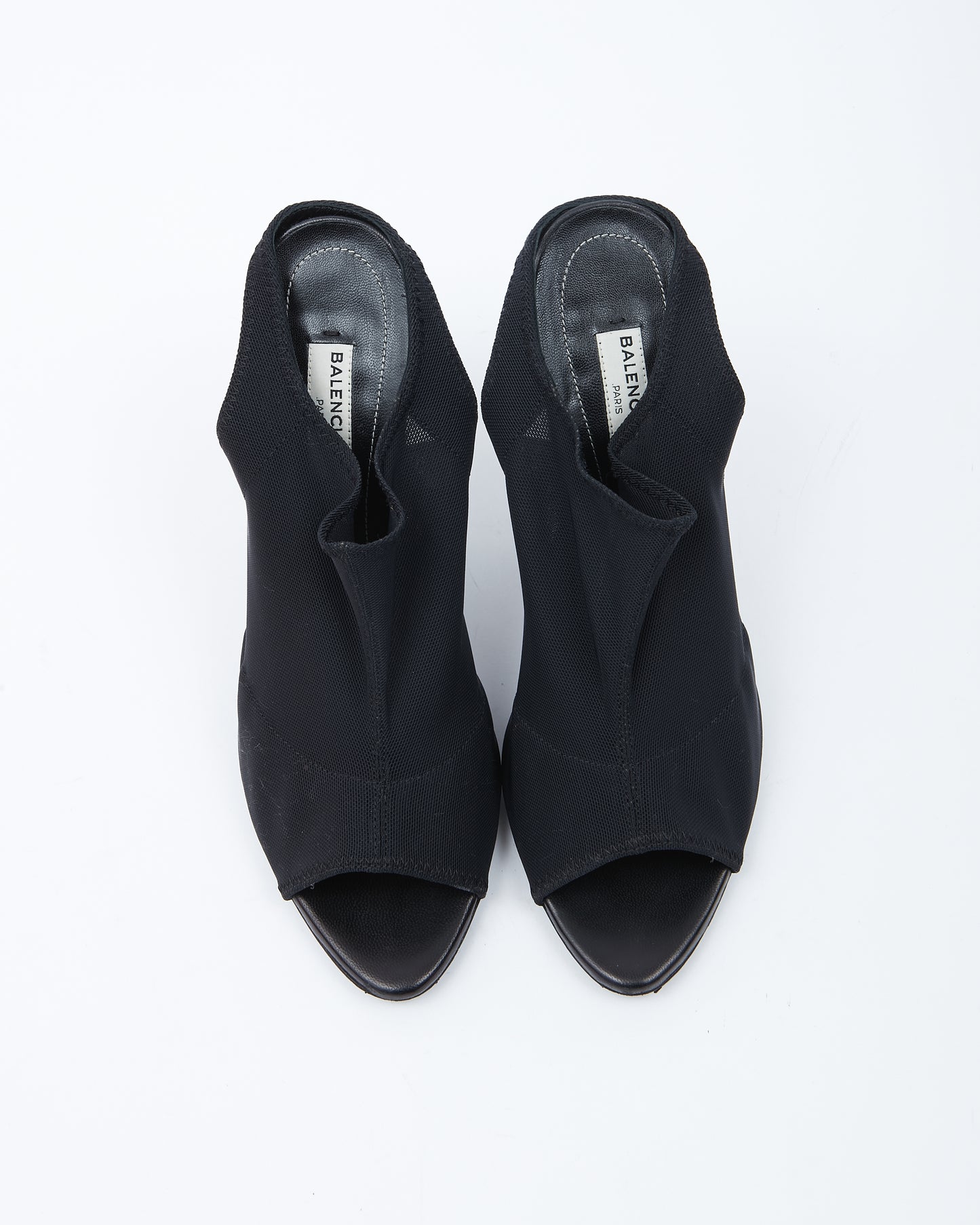 Balenciaga Black Sock Open Toe Mule Heels - 39
