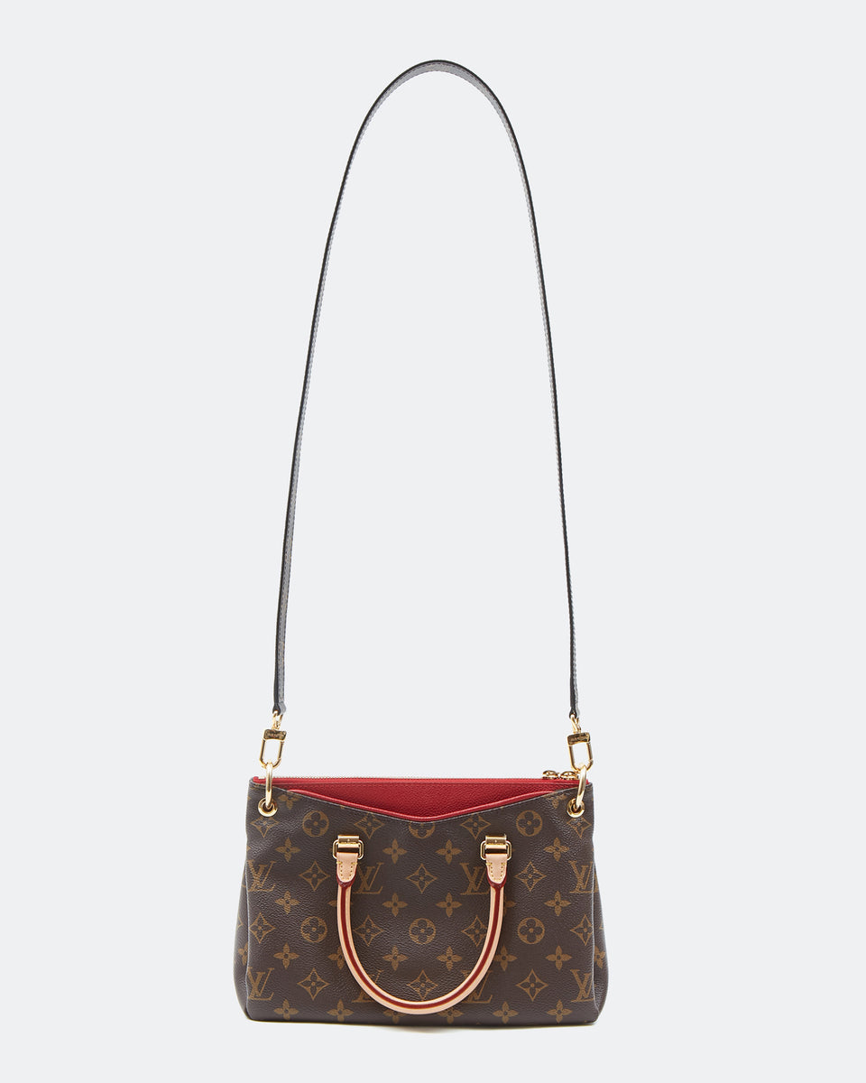 Louis Vuitton Pallas BB with red accent.  Louis vuitton handbags, Vuitton, Louis  vuitton designer