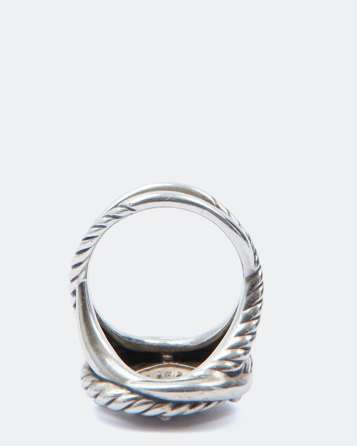 David Yurman Sterling Silver Infinity Pave Diamond Ring - 9