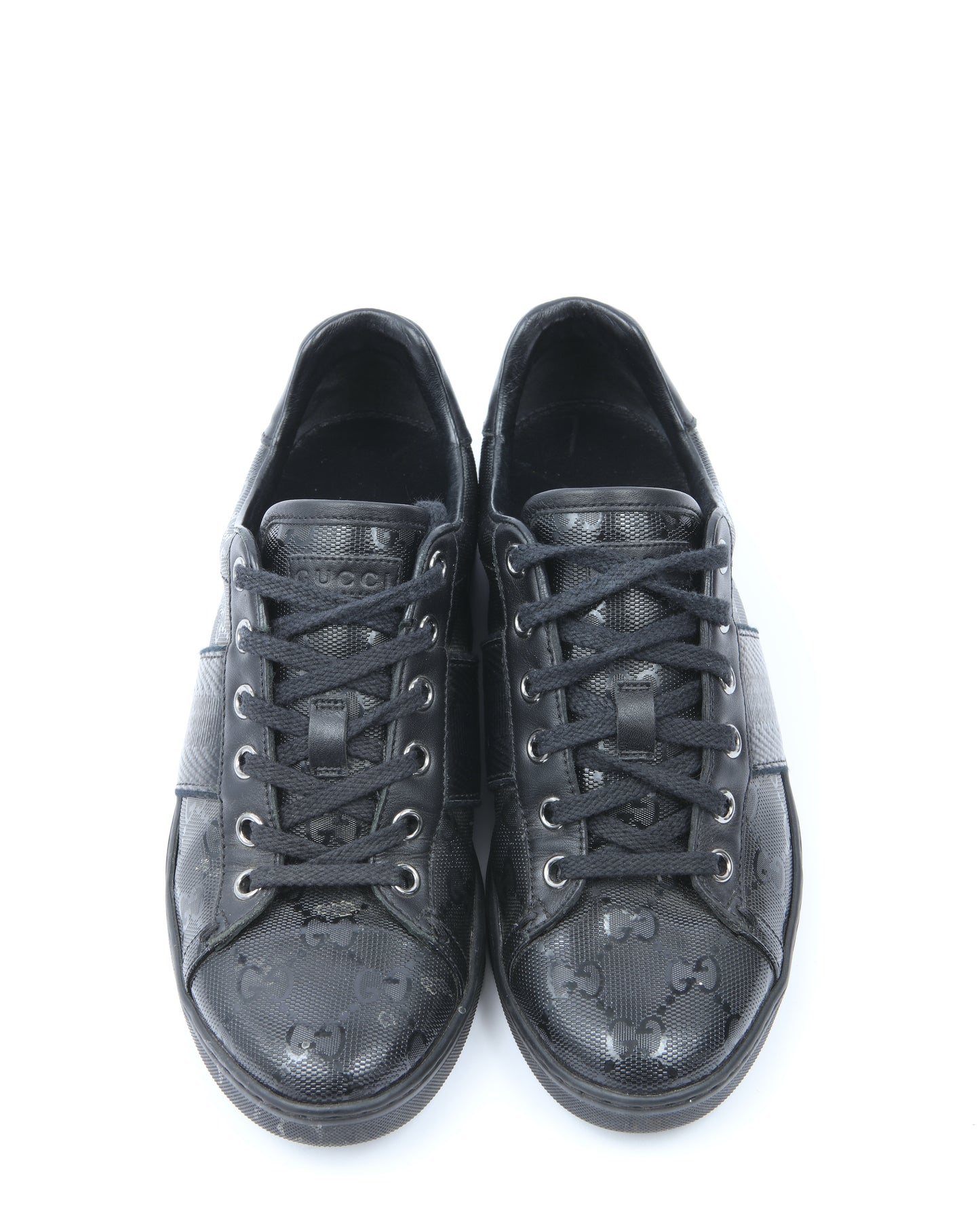 Gucci Black GG Coated Canvas Sneakers - 35
