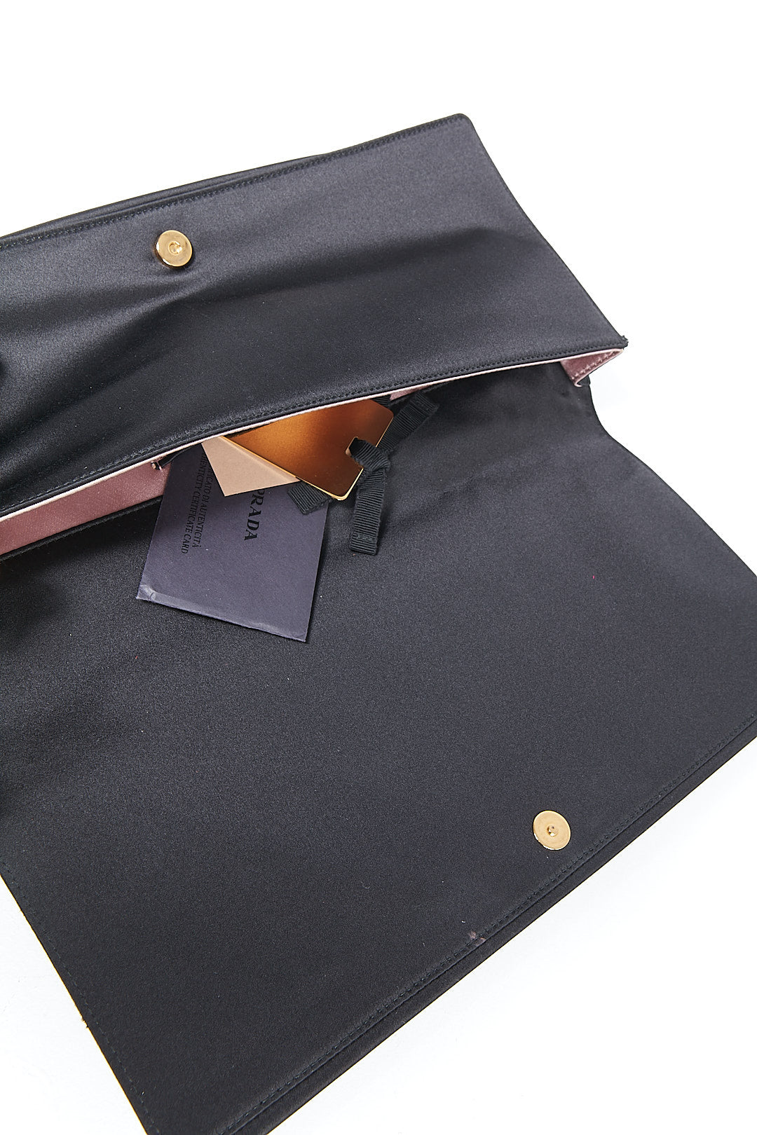 Prada Black Satin Evening Clutch