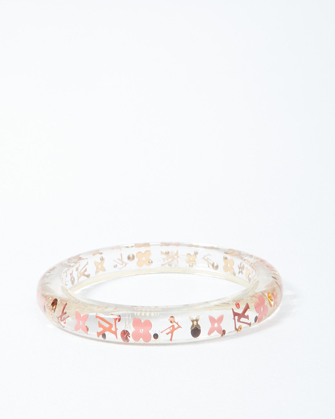Bracelet monogramme rose en résine transparente Louis Vuitton