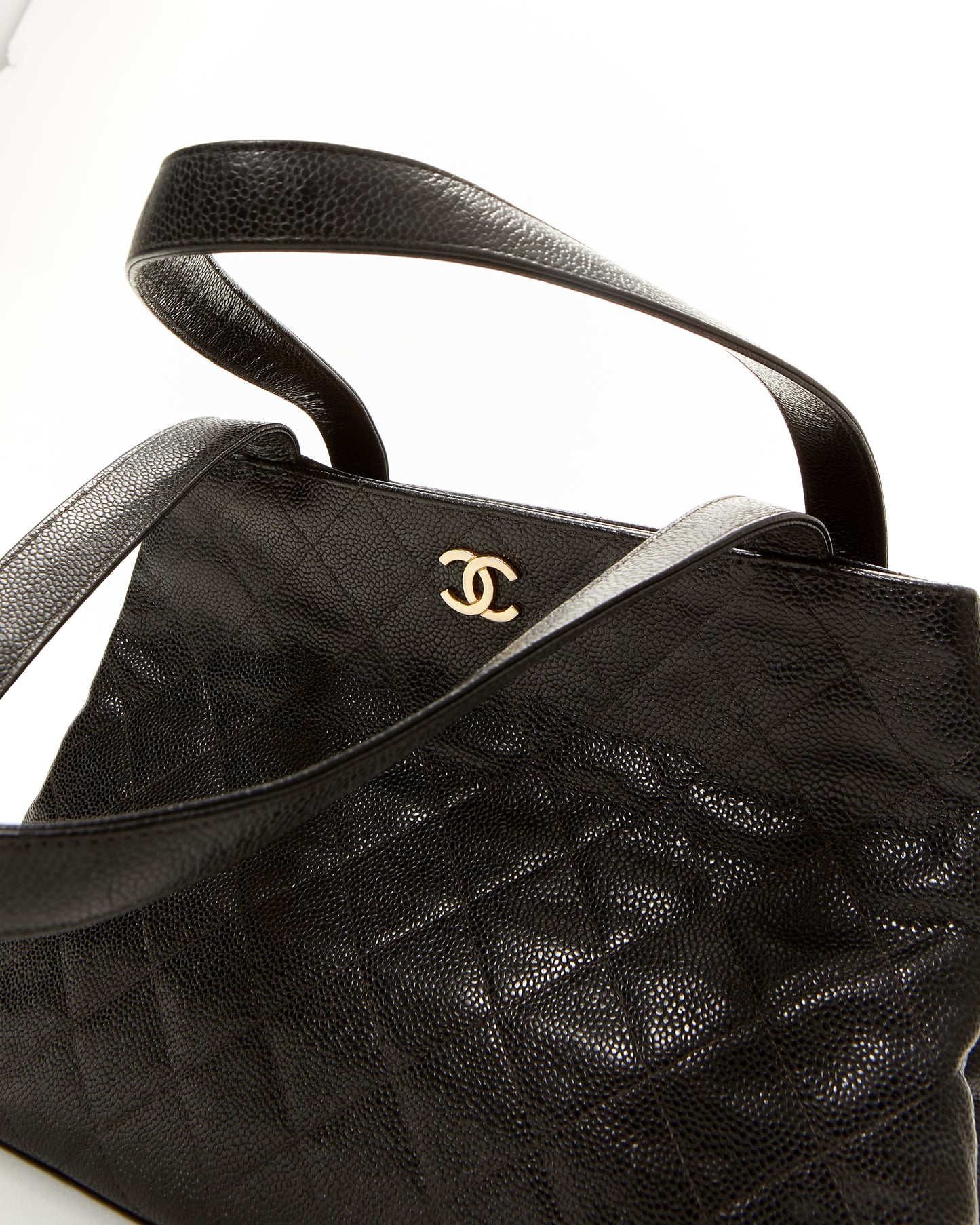 Chanel Black Vintage Caviar Quilted Tote Bag