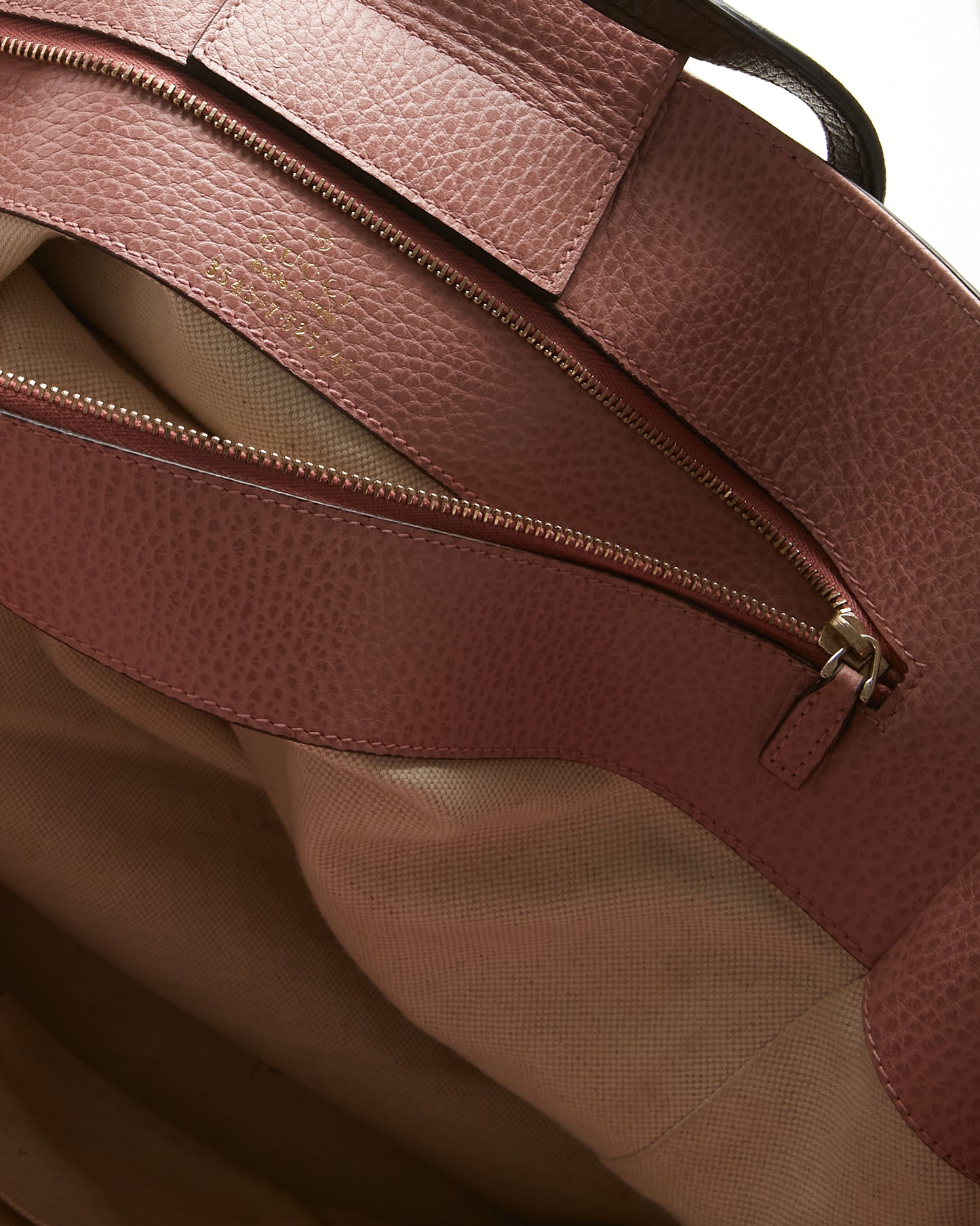 Gucci Grey/Pink Small Swing Leather Tote Bag