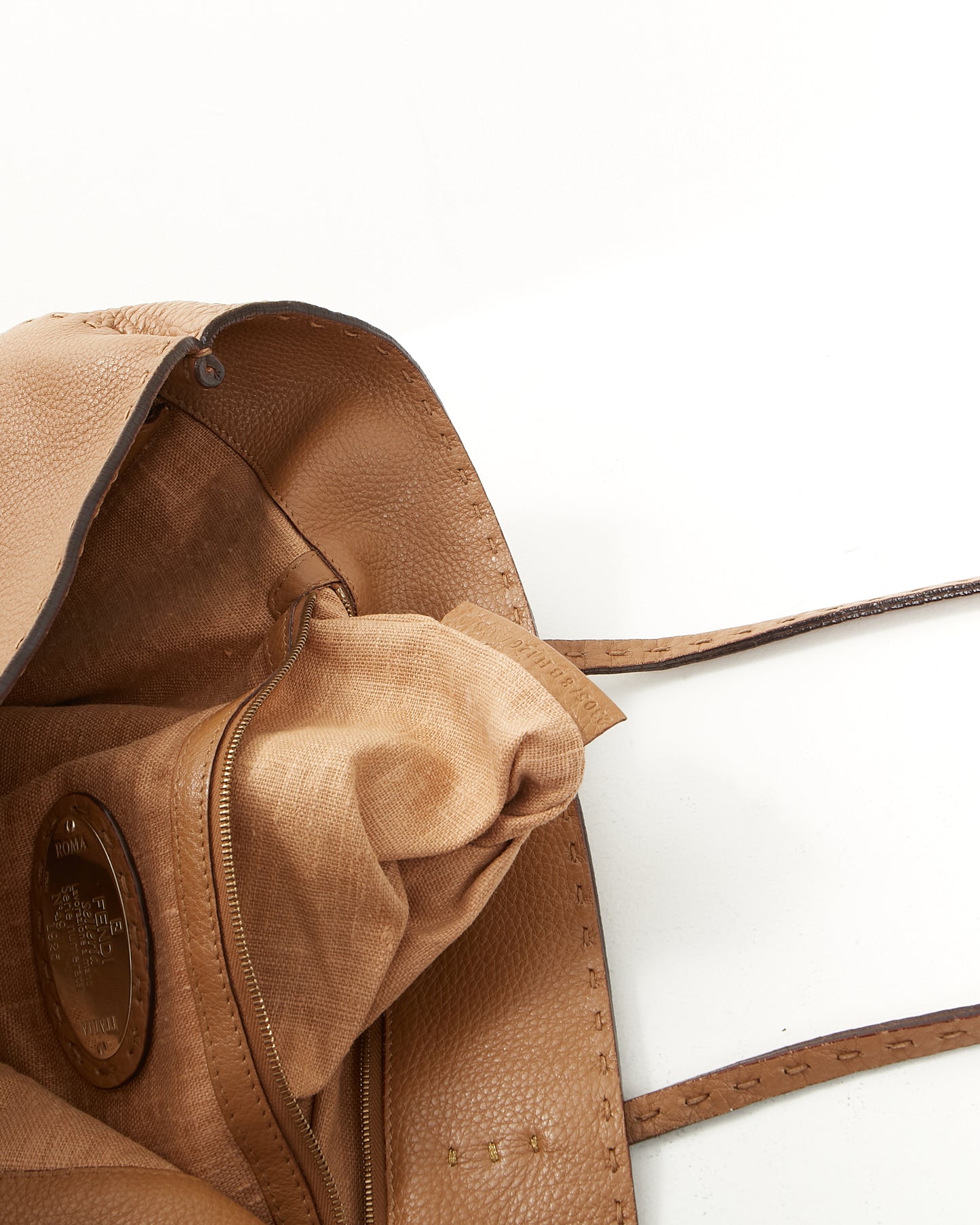 Fendi Tan Selleria Leather Tote Bag