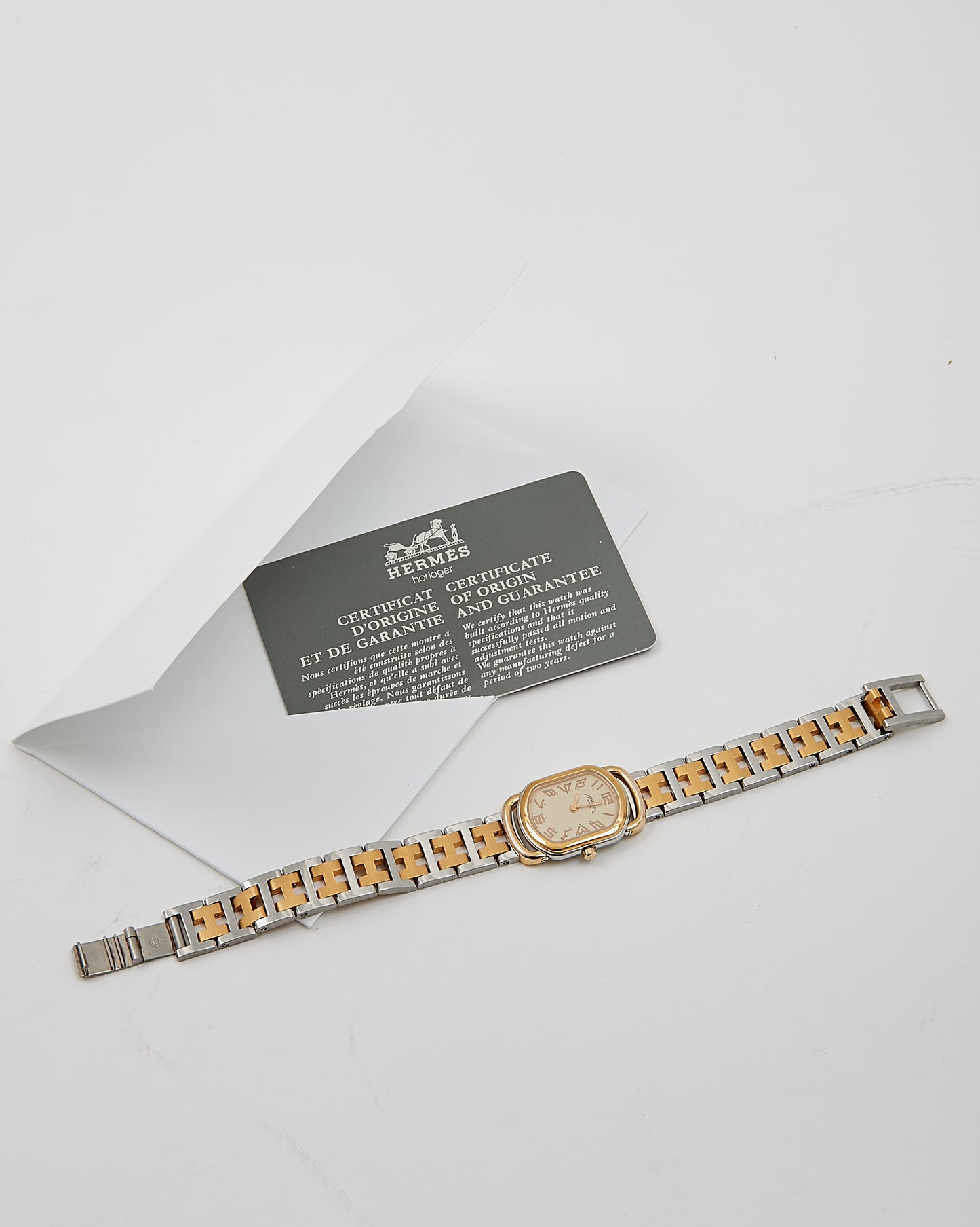 Hermes Gold 18K & Stainless Steel Rallye Watch