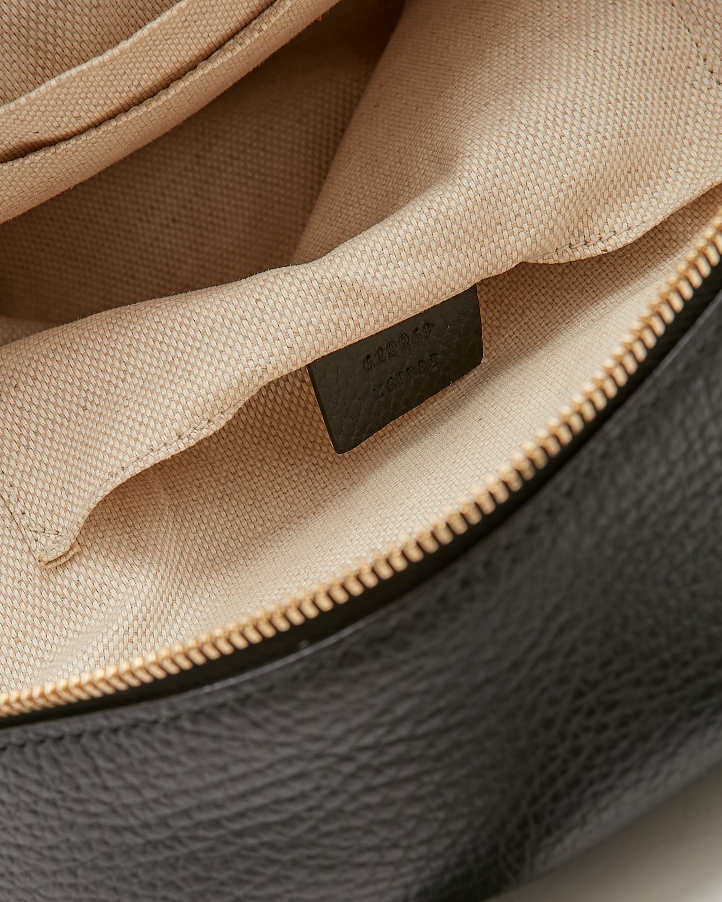 Gucci Black Pebbled Leather Soho Chain Backpack