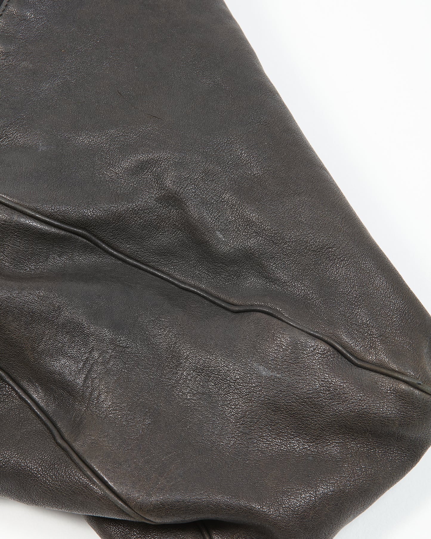 Sac à bandoulière Hobo en cuir noir vintage Saint Laurent