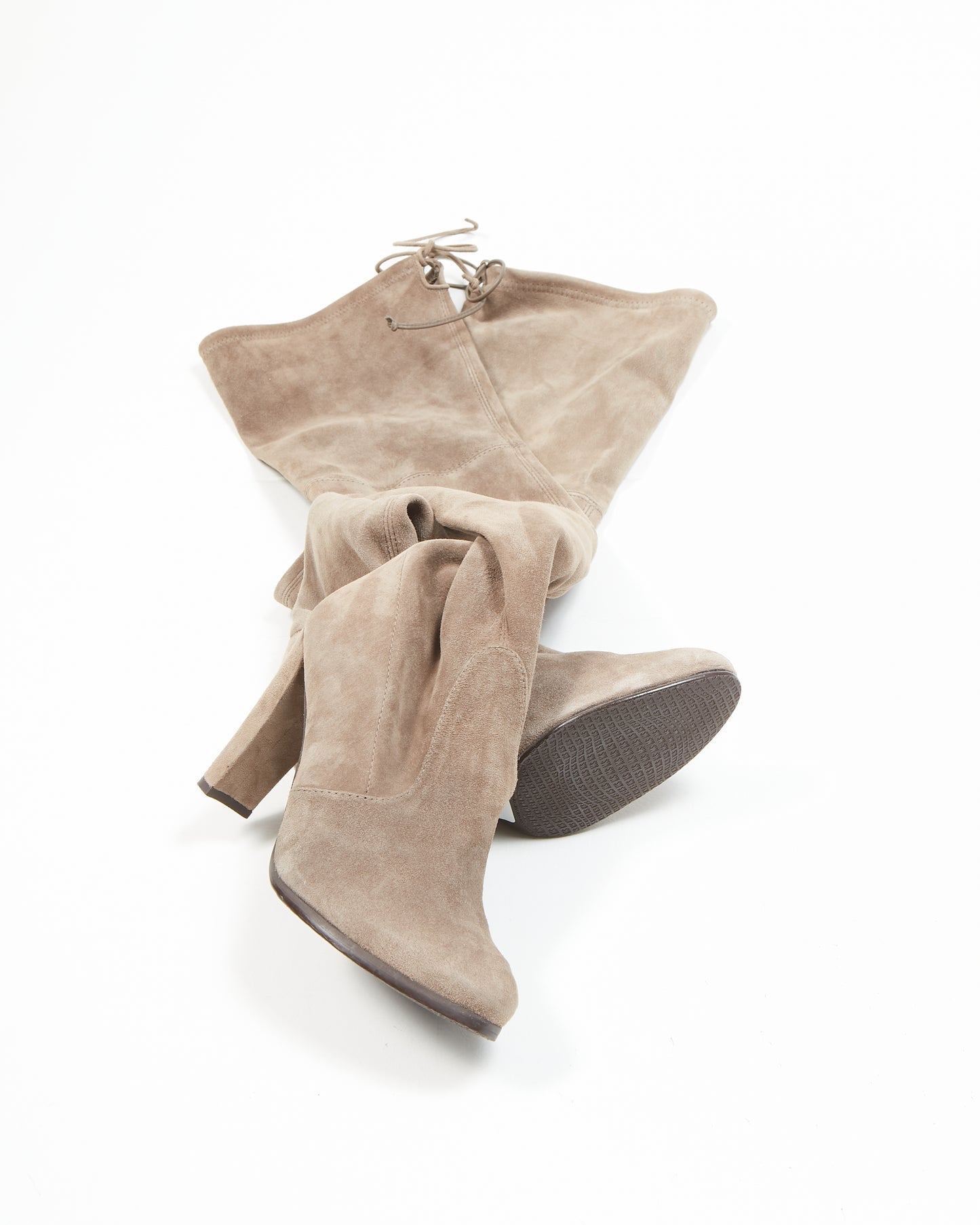 Stuart Weitzman Cuissardes en daim taupe - 38