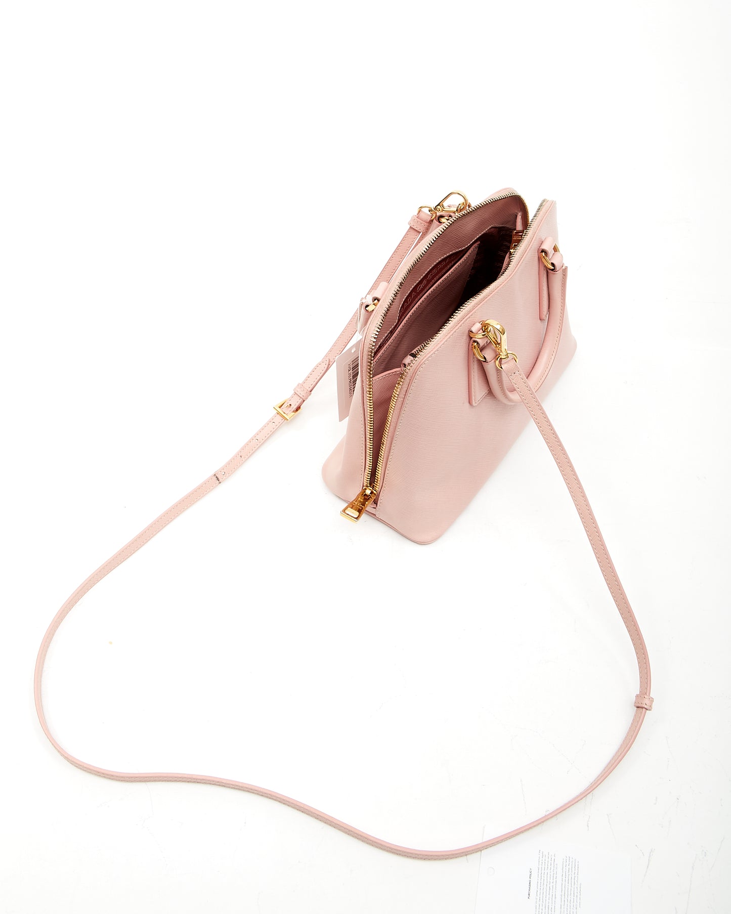 Prada Pink Saffiano Lux Leather Small Promenade Bag