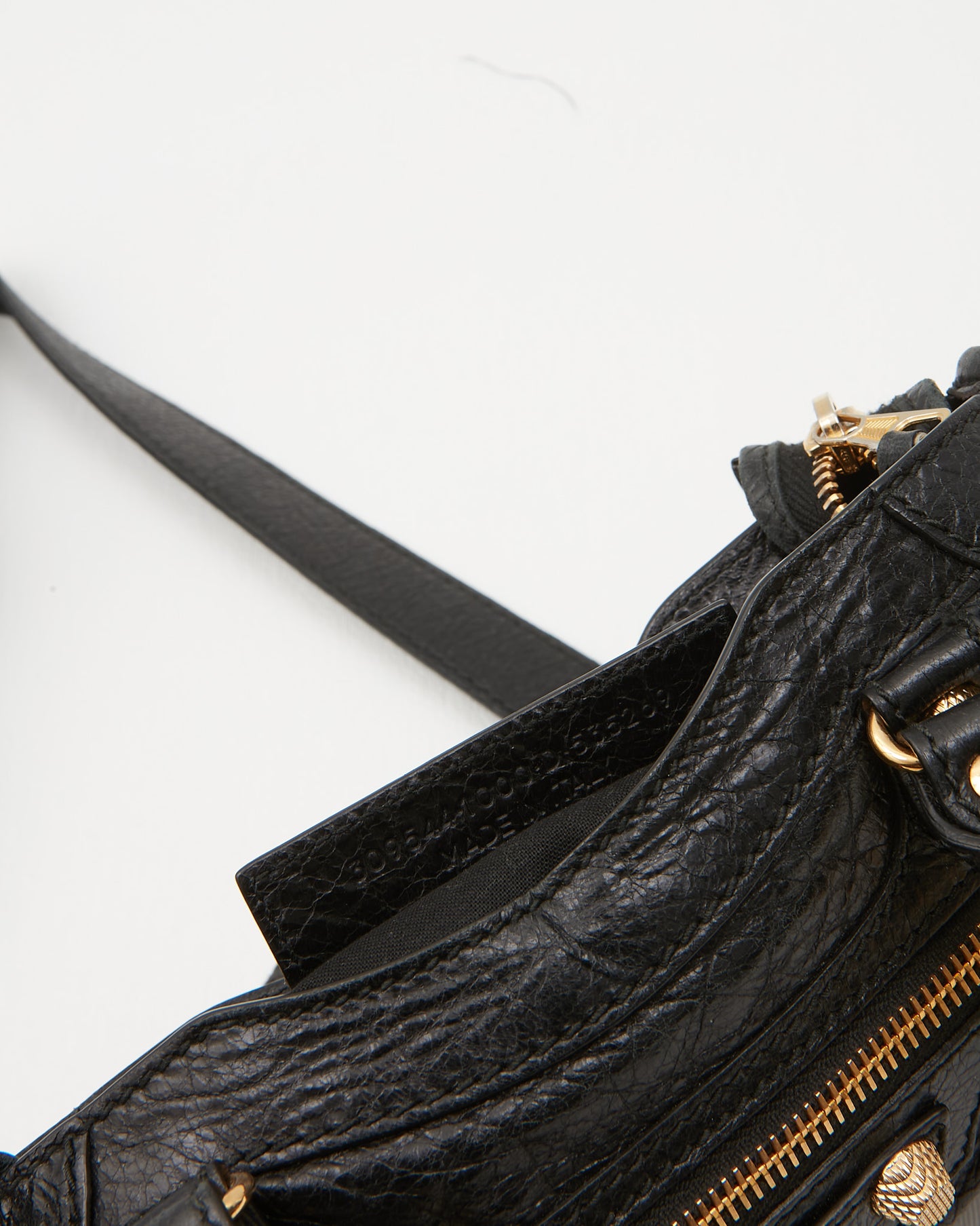 Balenciaga Sac de ville en cuir noir Motocross Giant 21 MIni