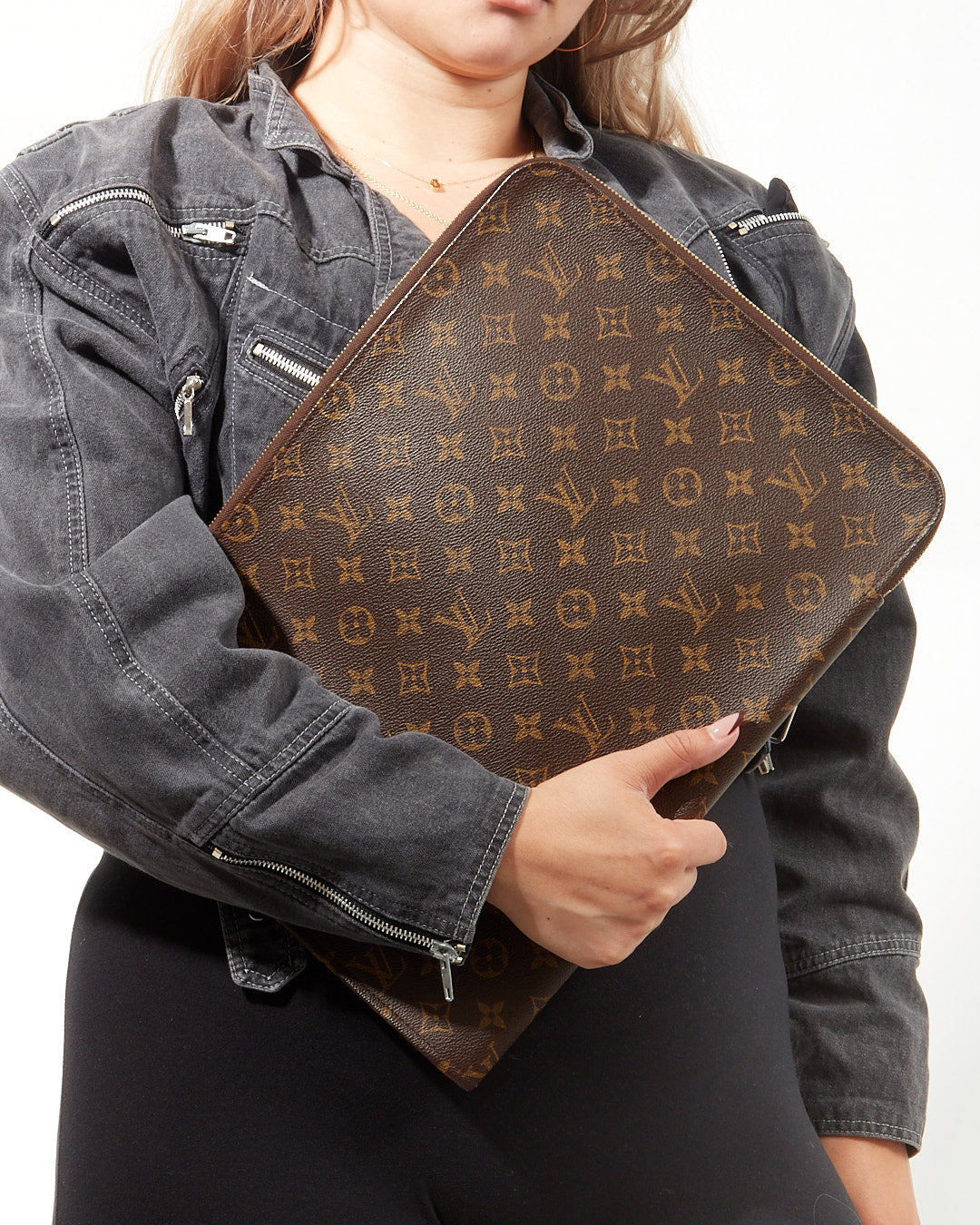 Portefeuille de documents de poche en toile monogram Louis Vuitton