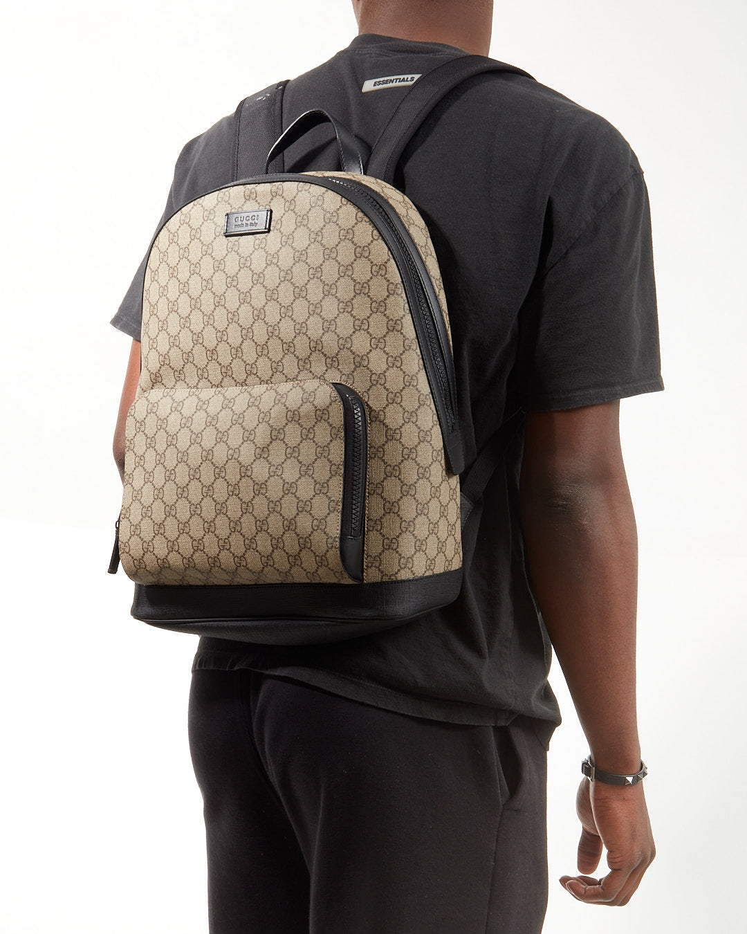 Gucci GG Supreme Canvas/Leather Medium Backpack