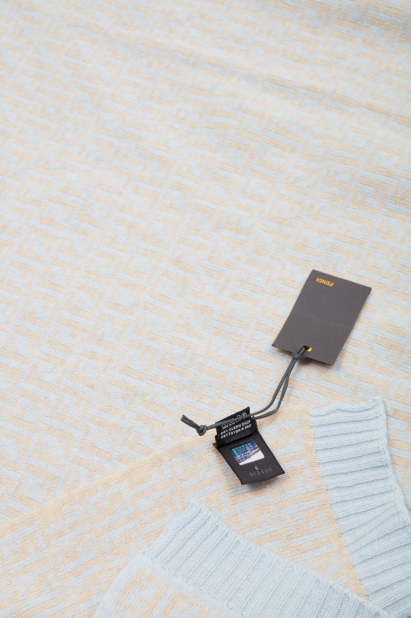 Couverture en laine bleu/beige Fendi