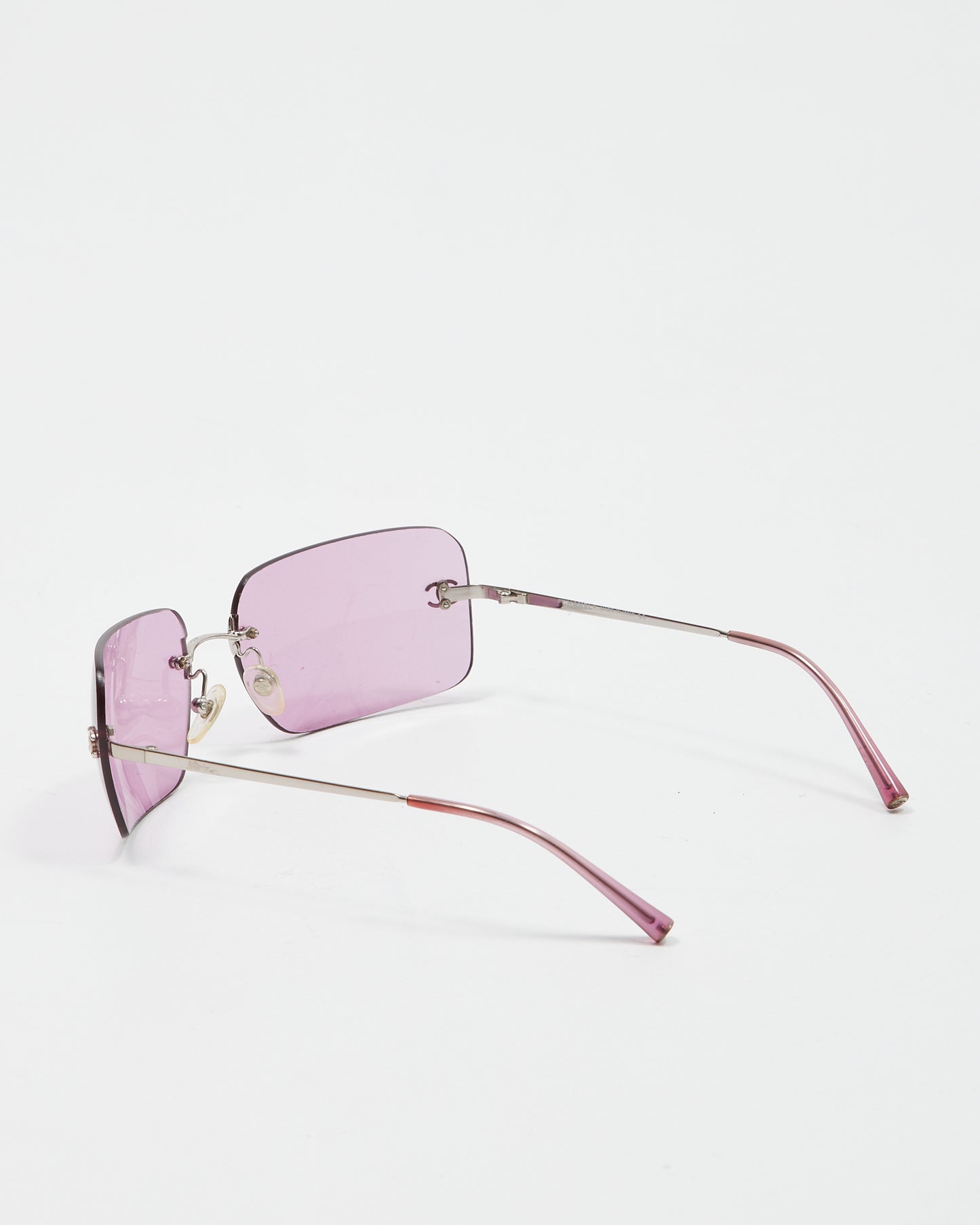 Lunettes de soleil Chanel à lentille rose 4017 CC avec logo