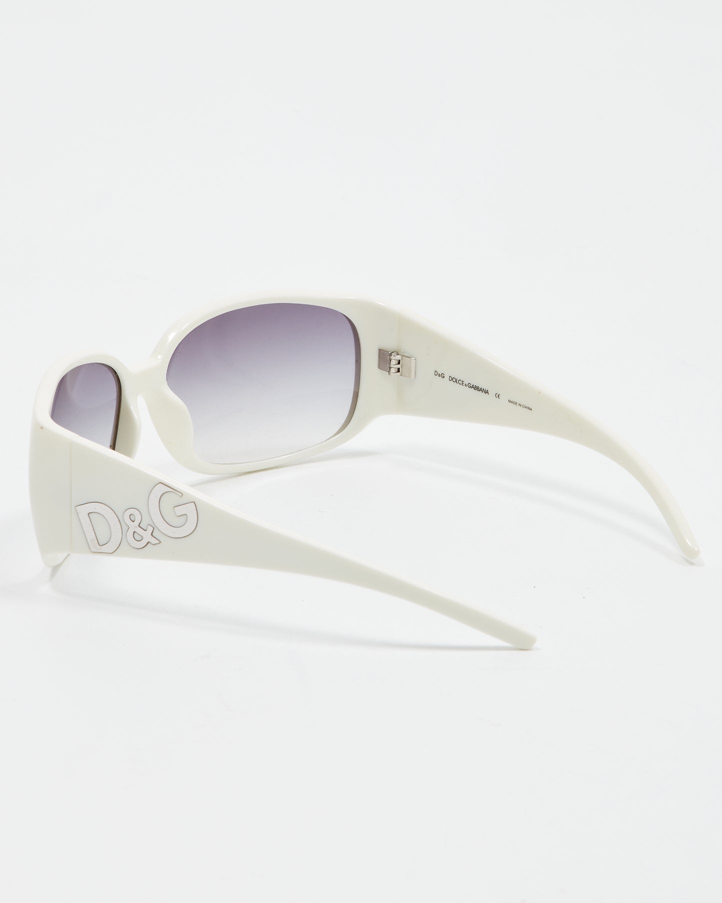 Lunettes de soleil D&G à monture surdimensionnée blanche 8002
